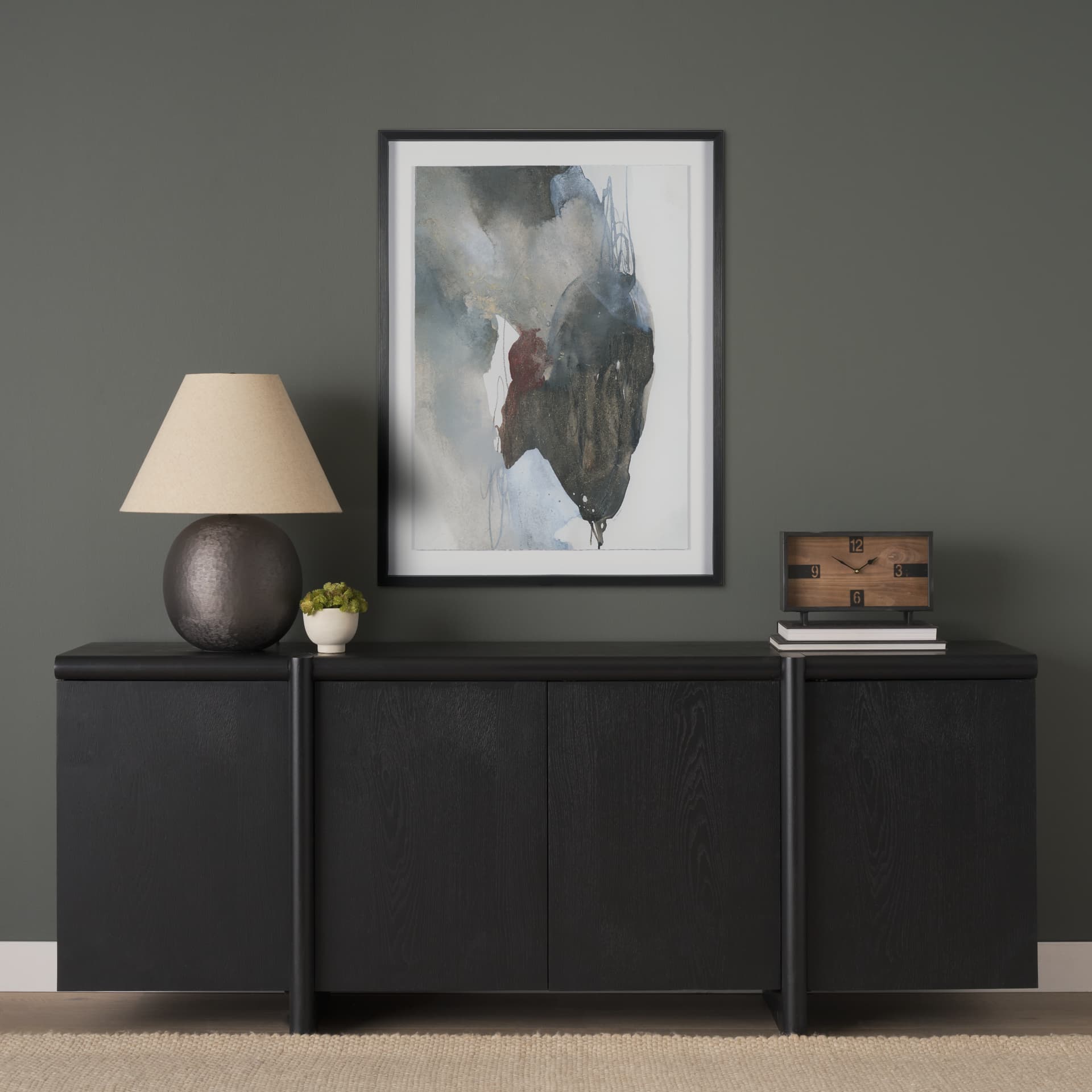 Ediface I by Ira Havuka Hand Embelished Textured Framed Artwork Matted under Glass — in a styled room