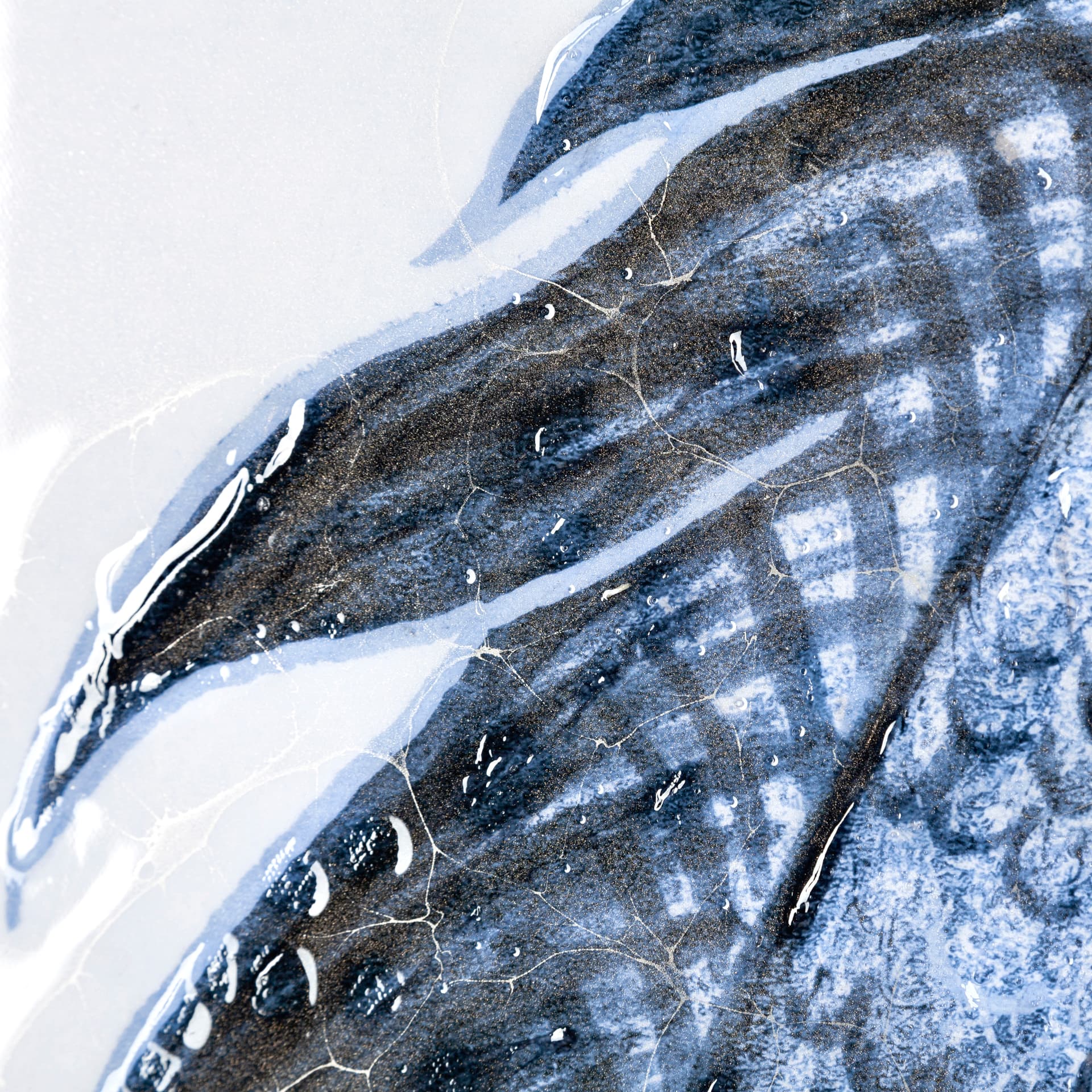 Koi Fish Blue I by Mercana Studio a Hand Embellished Textured Canvas — product photograph
