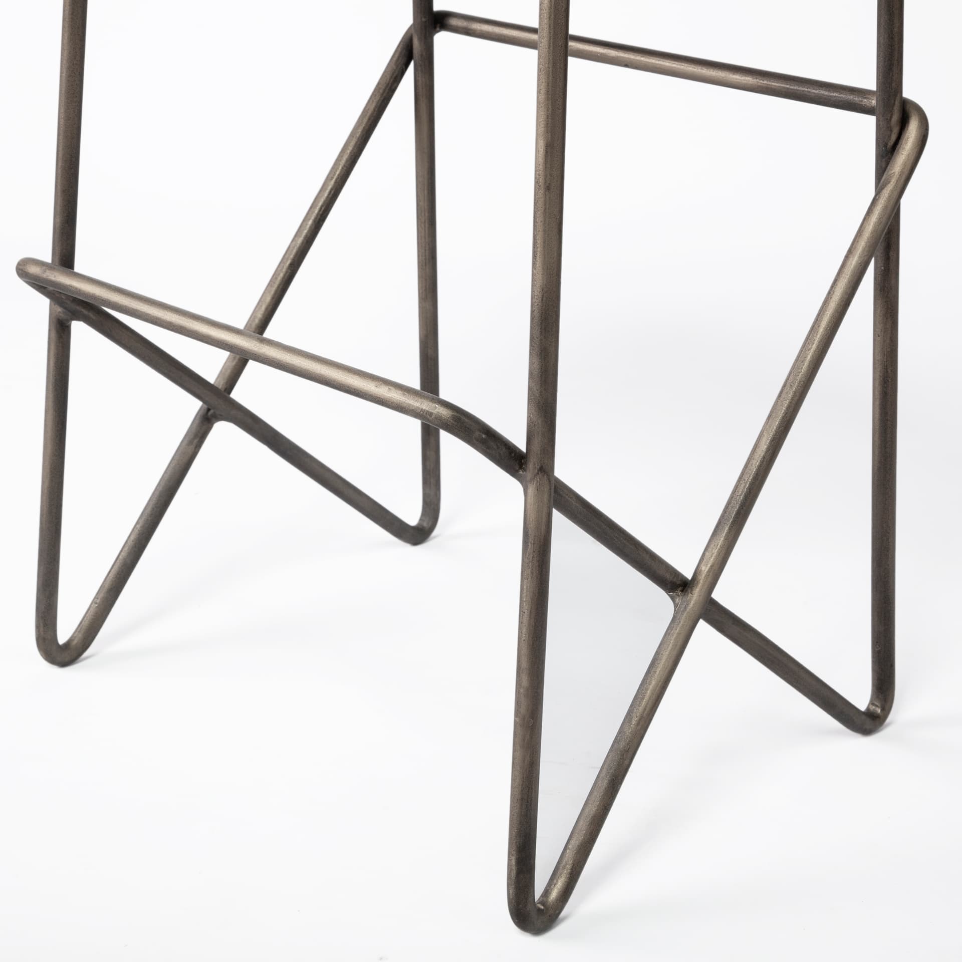 Katniss Backless 26in Seat Counter Stool | Cream Fabric w/ Gold Metal — product photograph