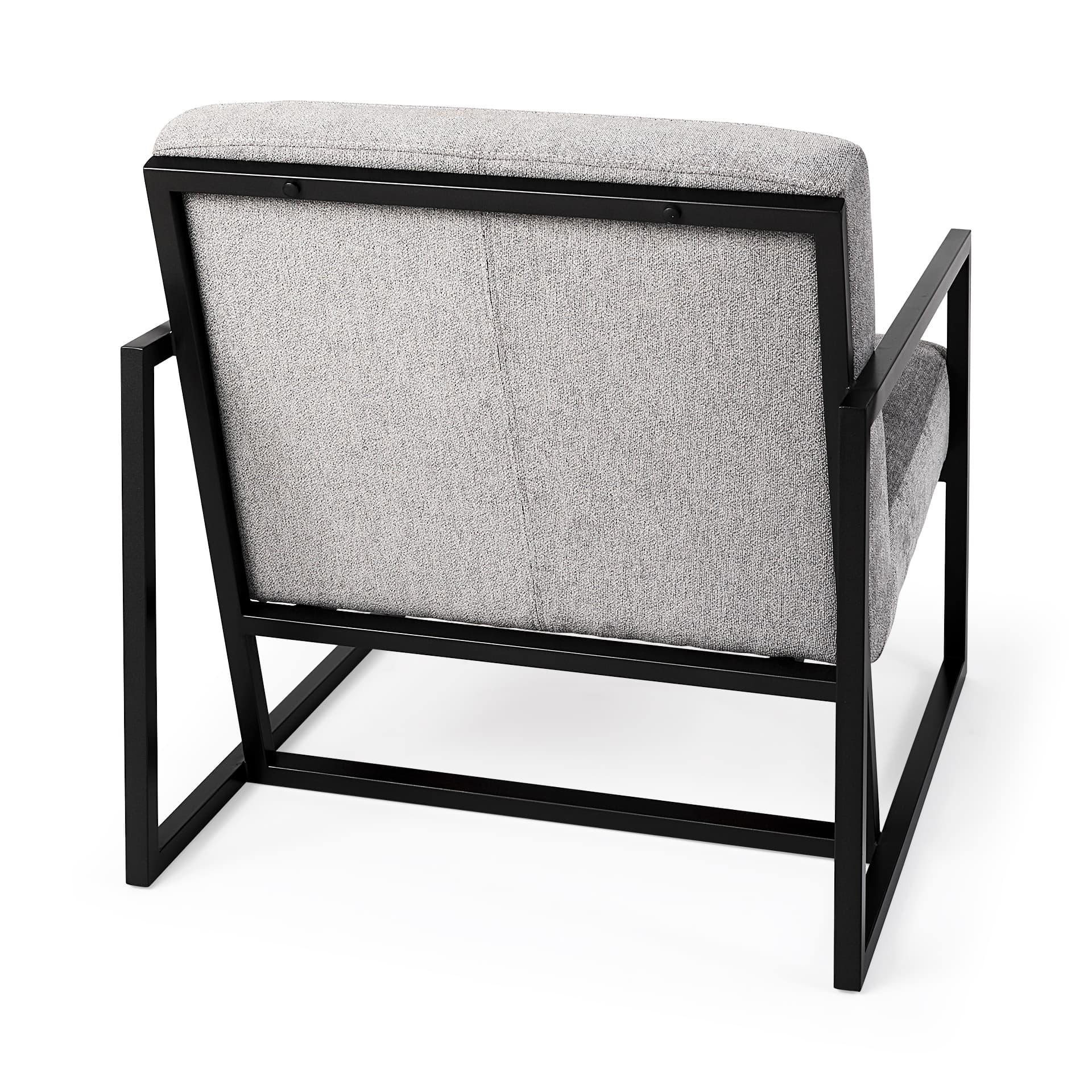 Armelle Gray Fabric Seat W/Black Metal Frame Accent Chair — product photograph