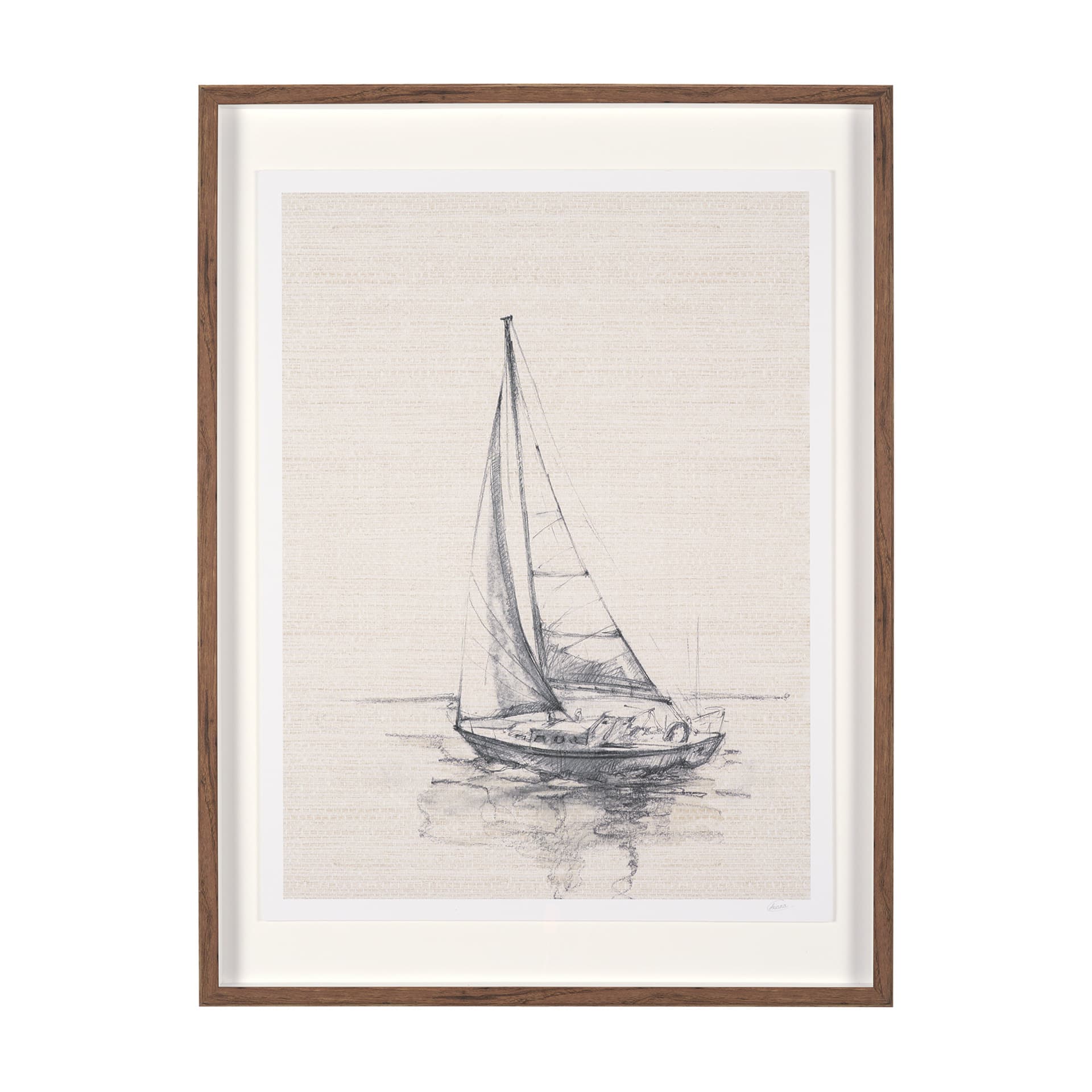 Sail Away I by Mercana Studio a Hand Embellished Framed Art Print Matted under Glass — product photograph