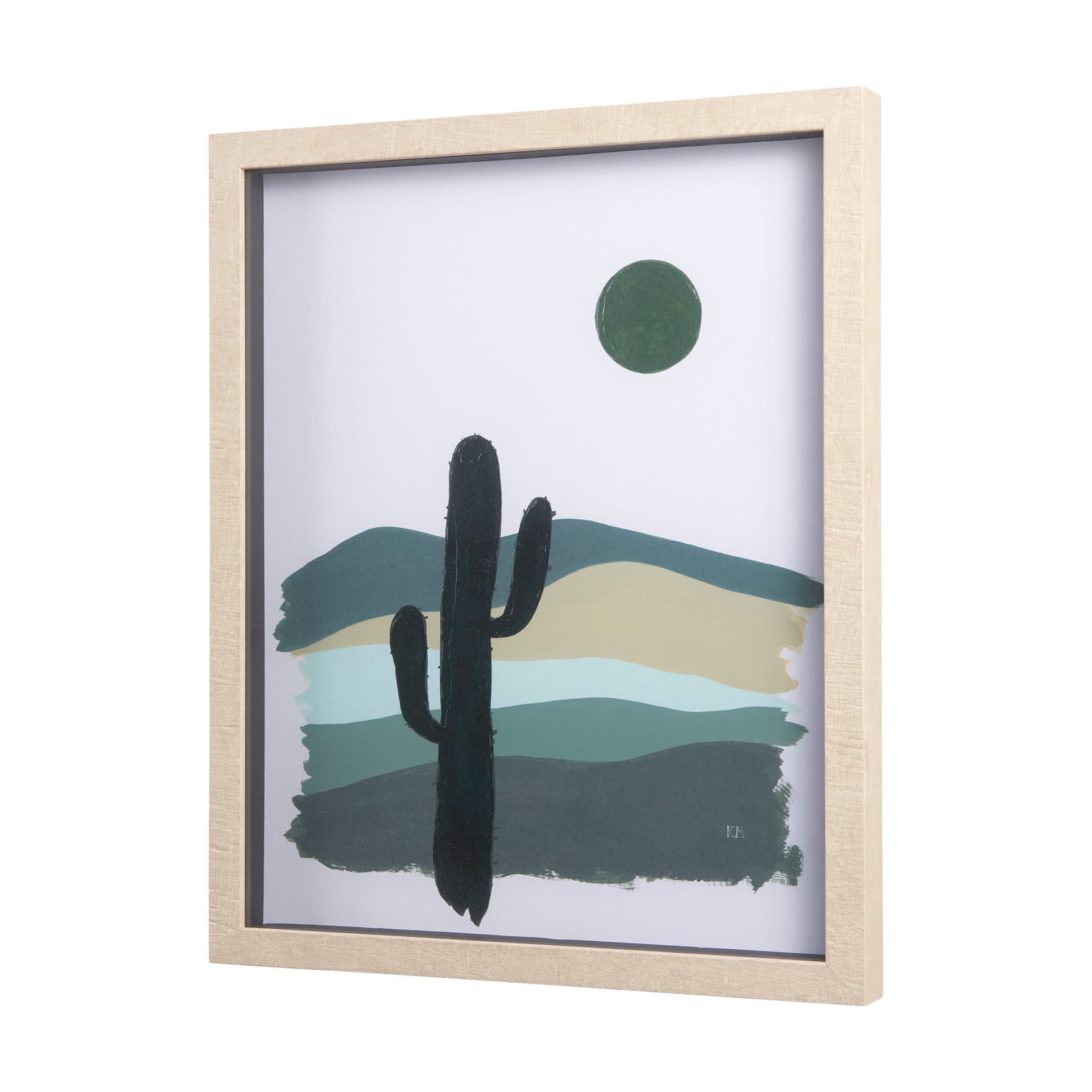 Green Desert II by Mercana Studio a Hand Embelished Textured Framed Art Print Matted under Glass — product photograph