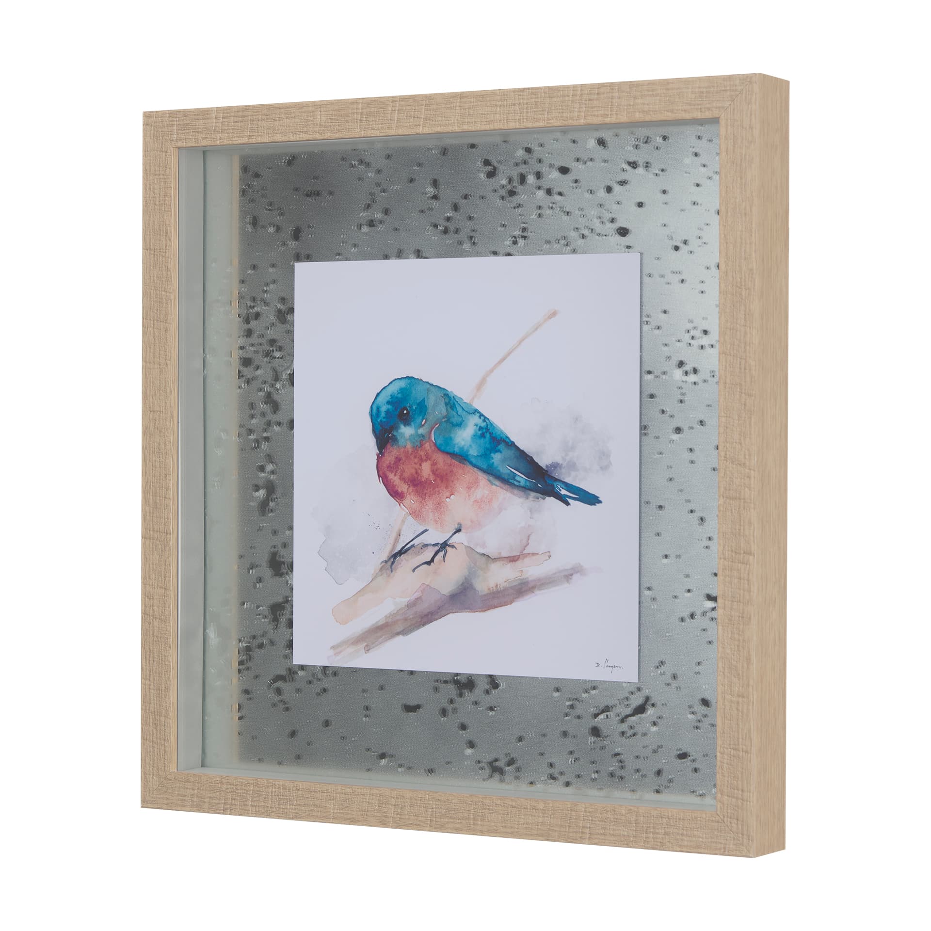 Eastern Blue III by Mercana Studio a Hand Embellished Textured Framed Art Print Matted under Glass — product photograph
