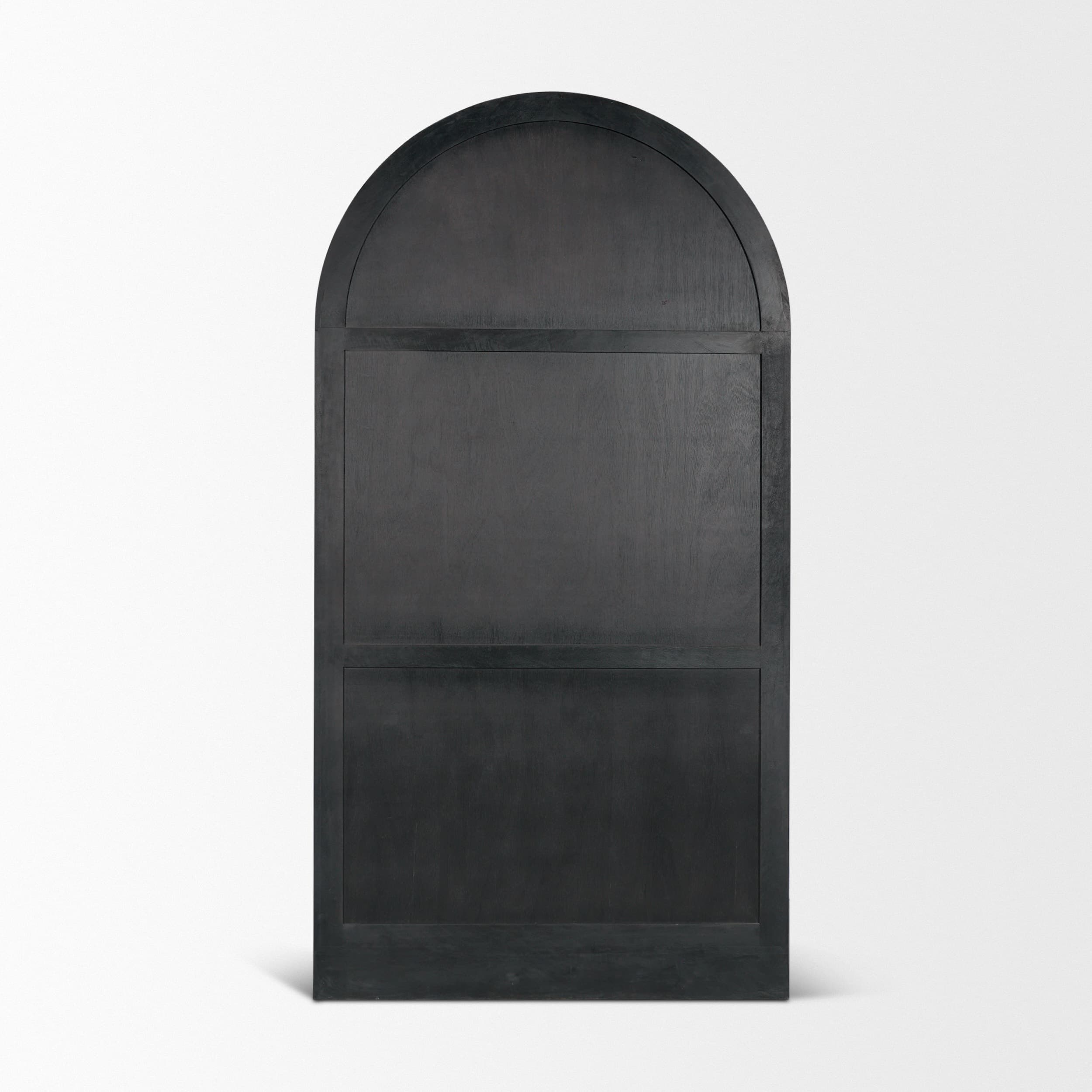 Suri Black Wood W/Glass Doors Arched Curio Cabinet — product photograph