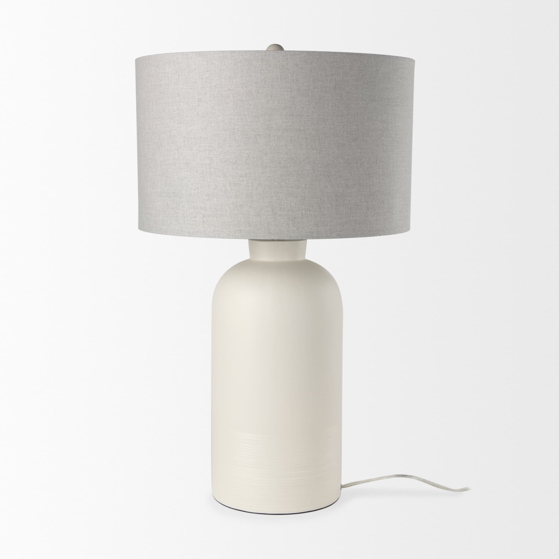 Cato 20.0L x 20.0W x 33.5H Cream Base W/White Shade Table Lamp — product photograph