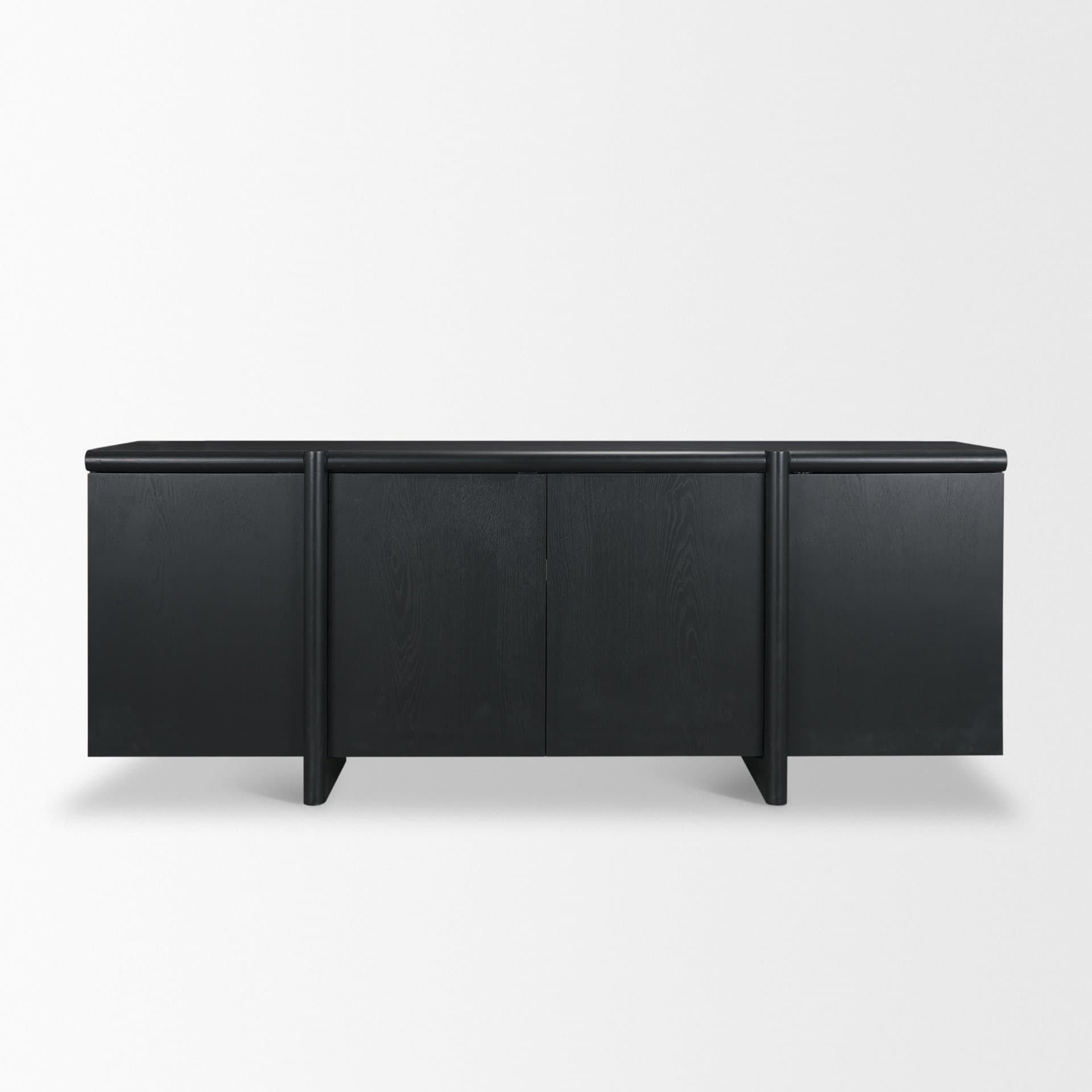 Rowan Black Oak Wood Closed 4 Door Sideboard — product photograph