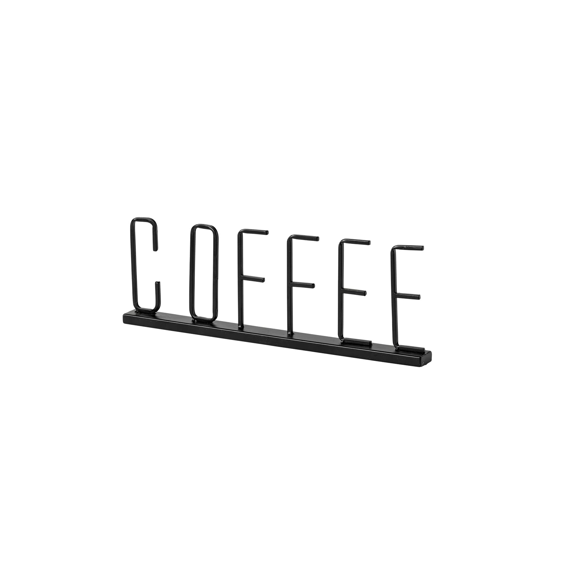 Coffee 15L x 1W Black Metal Sign — product photograph