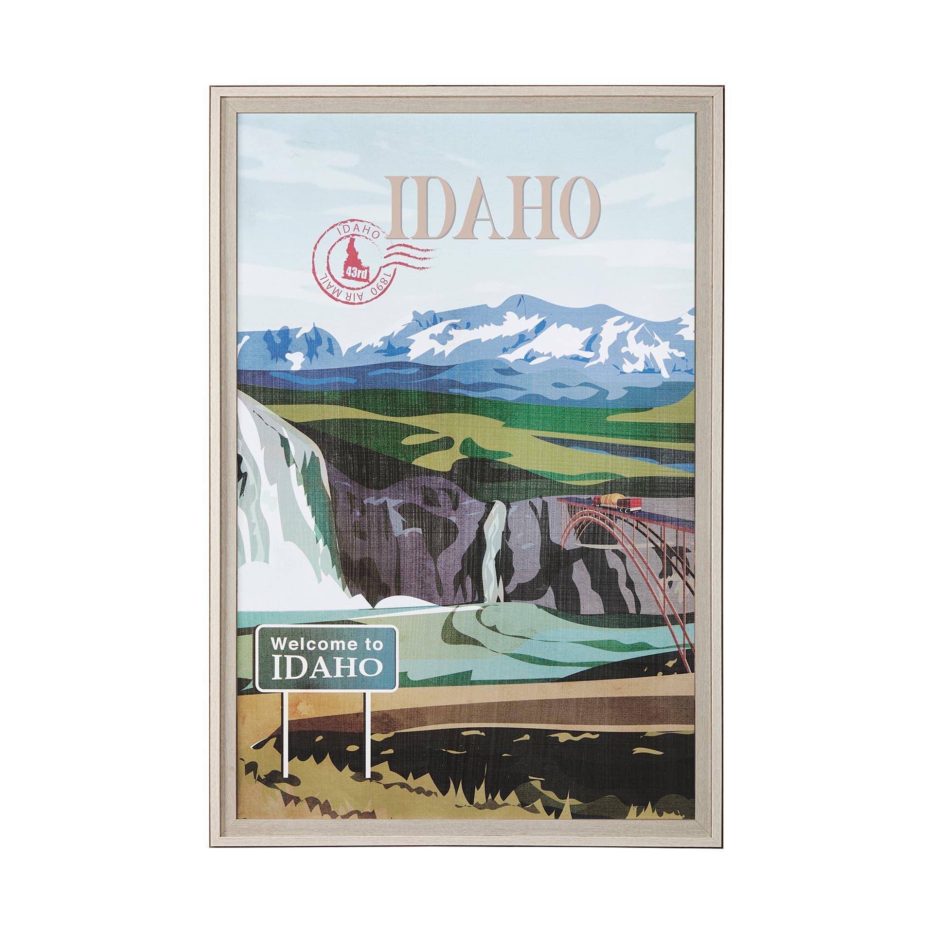 Idaho Go USA (XL) by Mercana Studio a Hand Embelished Decograph Framed Art Print under Glass — product photograph