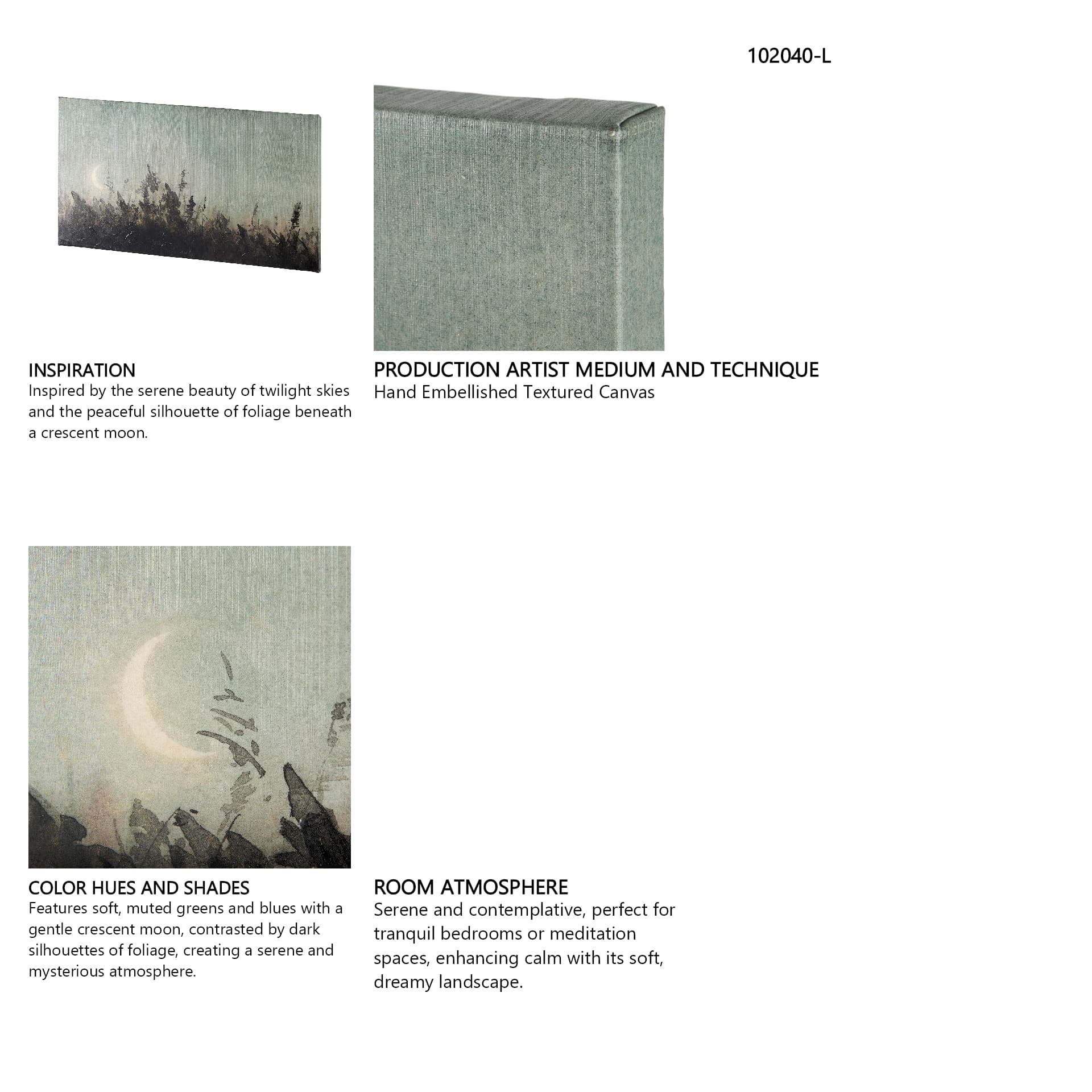 Moon Sets, Sun Rises I by Mercana Studio a Hand Embellished Textured Canvas — in a styled room
