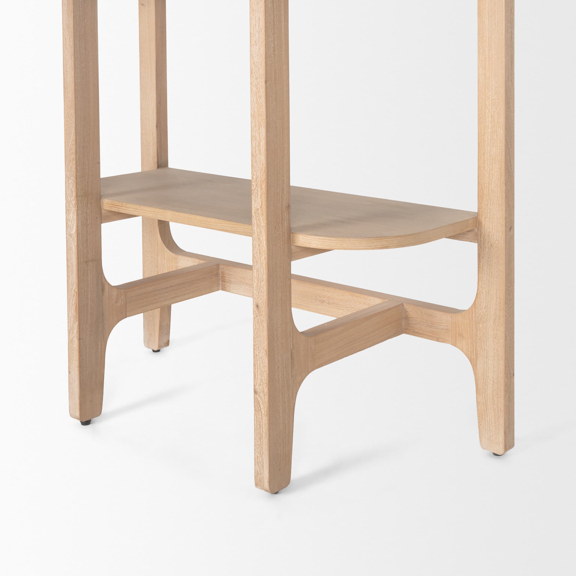 Taylin Light Brown Solid Wood Open Bookshelf — product photograph