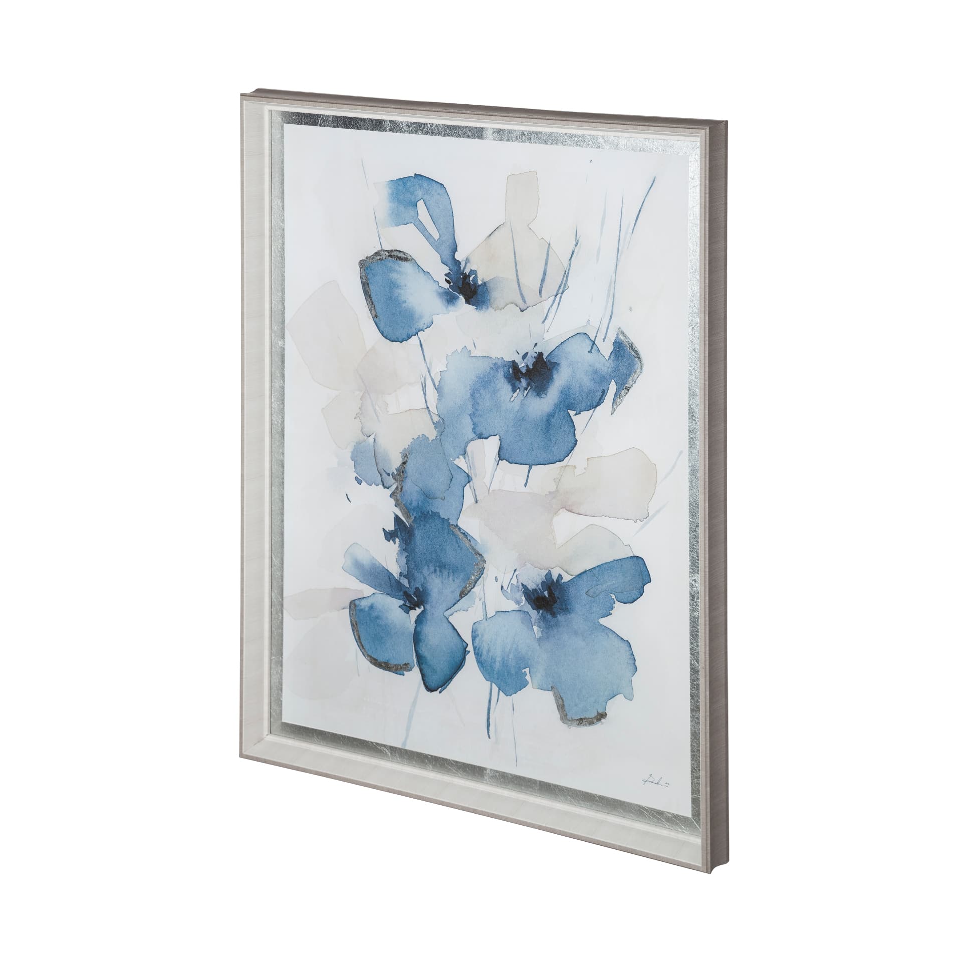 Aubretia II by Melody Ducharme a Hand Embellished Textured Framed Art Print Matted under Glass — product photograph