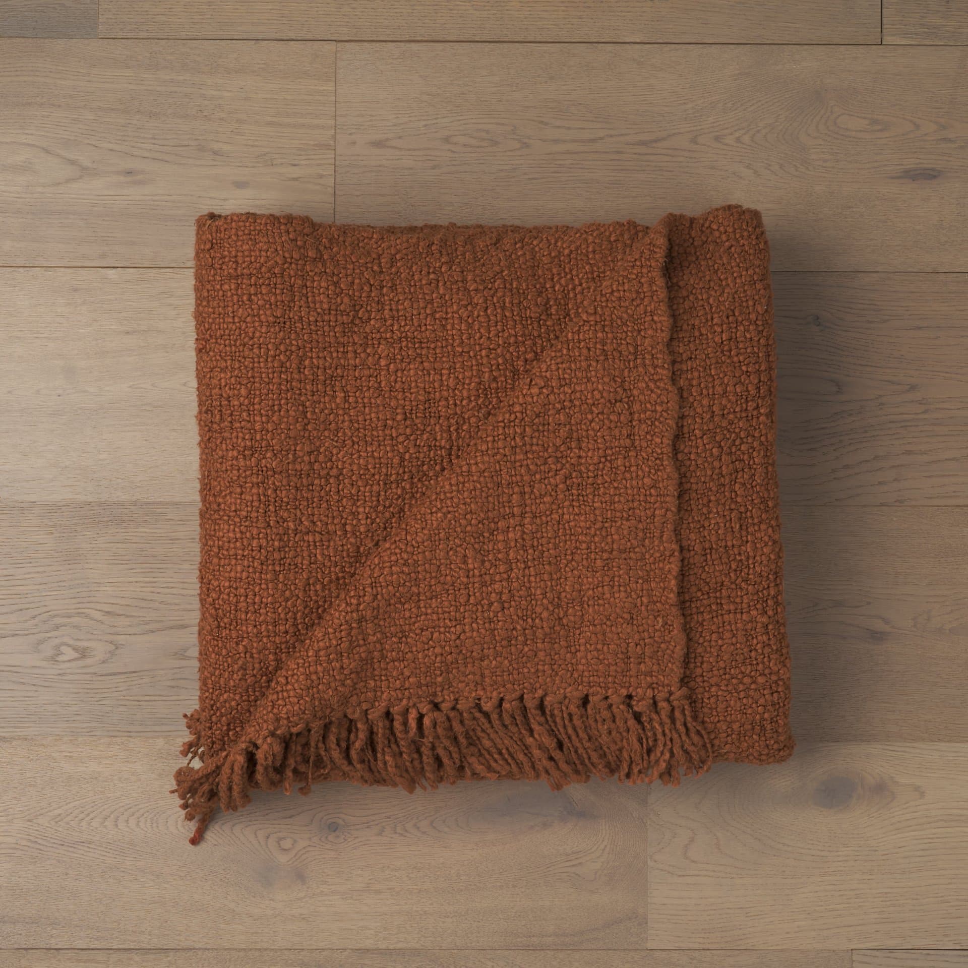 Kambal Copper Rust Woven Cotton Throw Blanket — product photograph