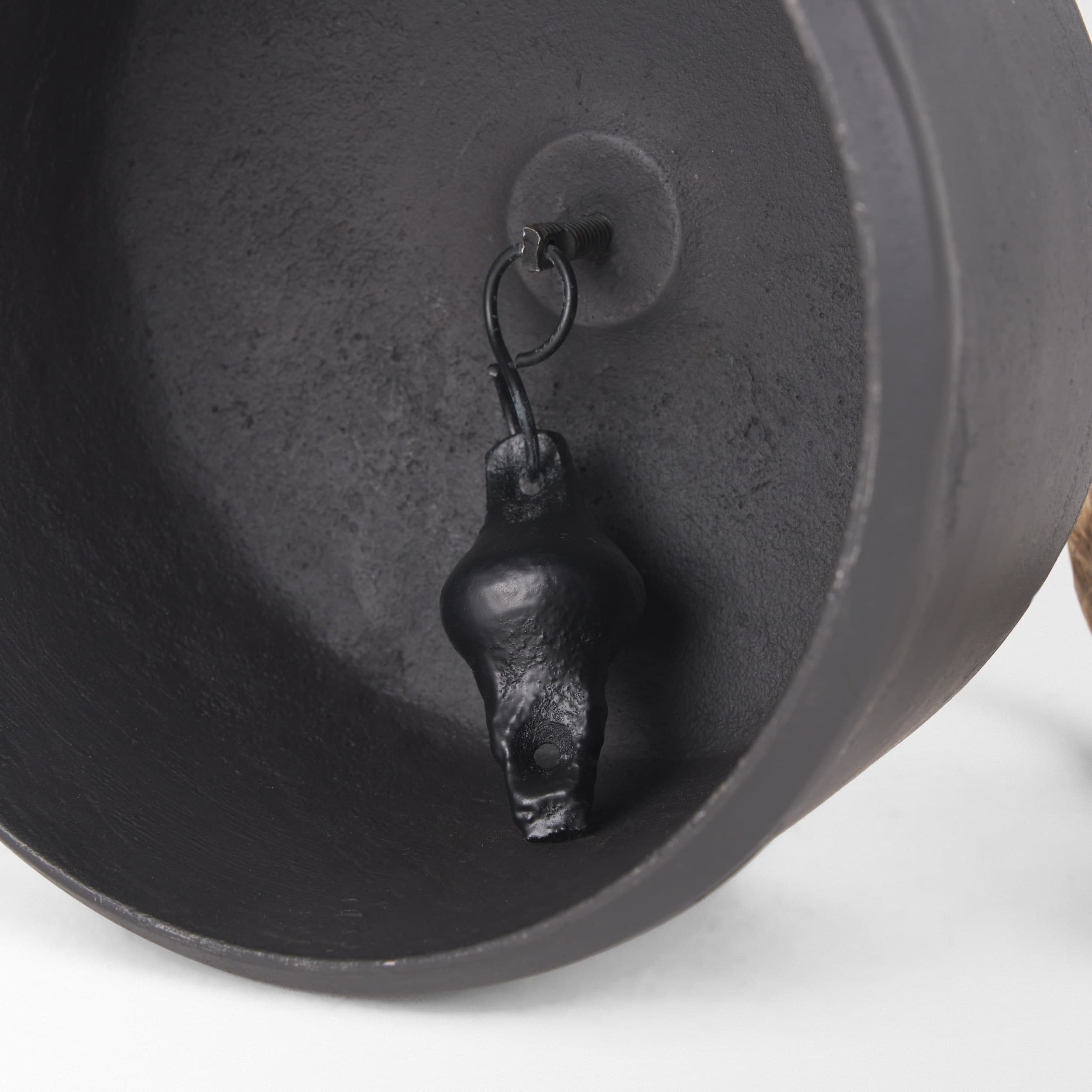 Quincy Large Matte Black Metal Decorative Bell Object — product photograph