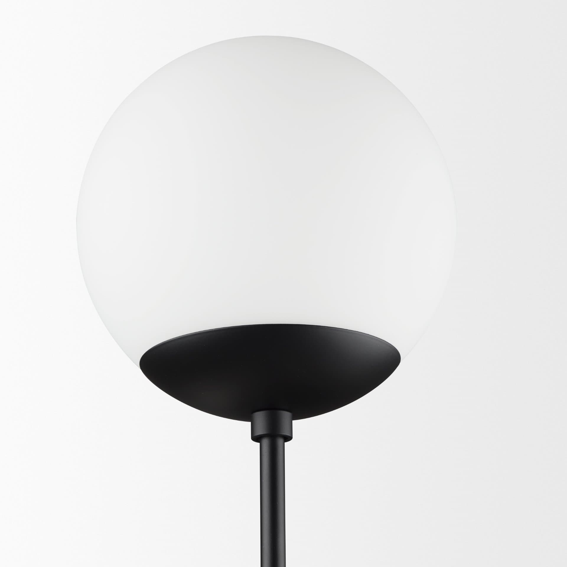 Edie Matte Black Metal w/ Frosted Glass Globes 2-Light Wall Sconce — product photograph