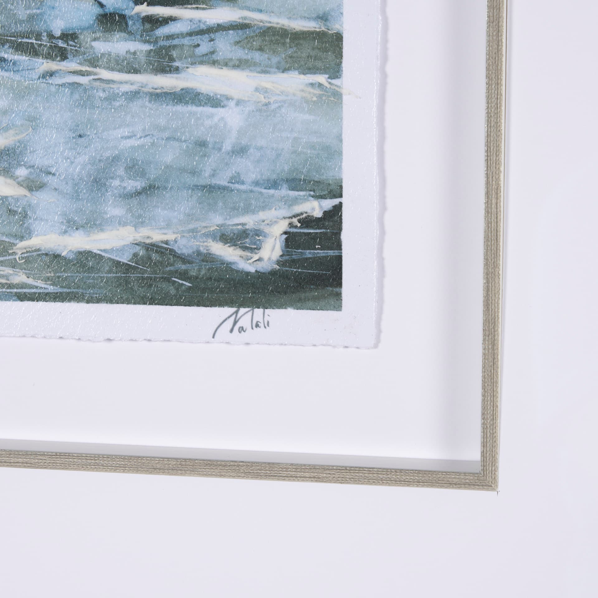 Stormy Coast II by Mercana Studio a Hand Embellished Framed Art Print Matted under Glass — product photograph