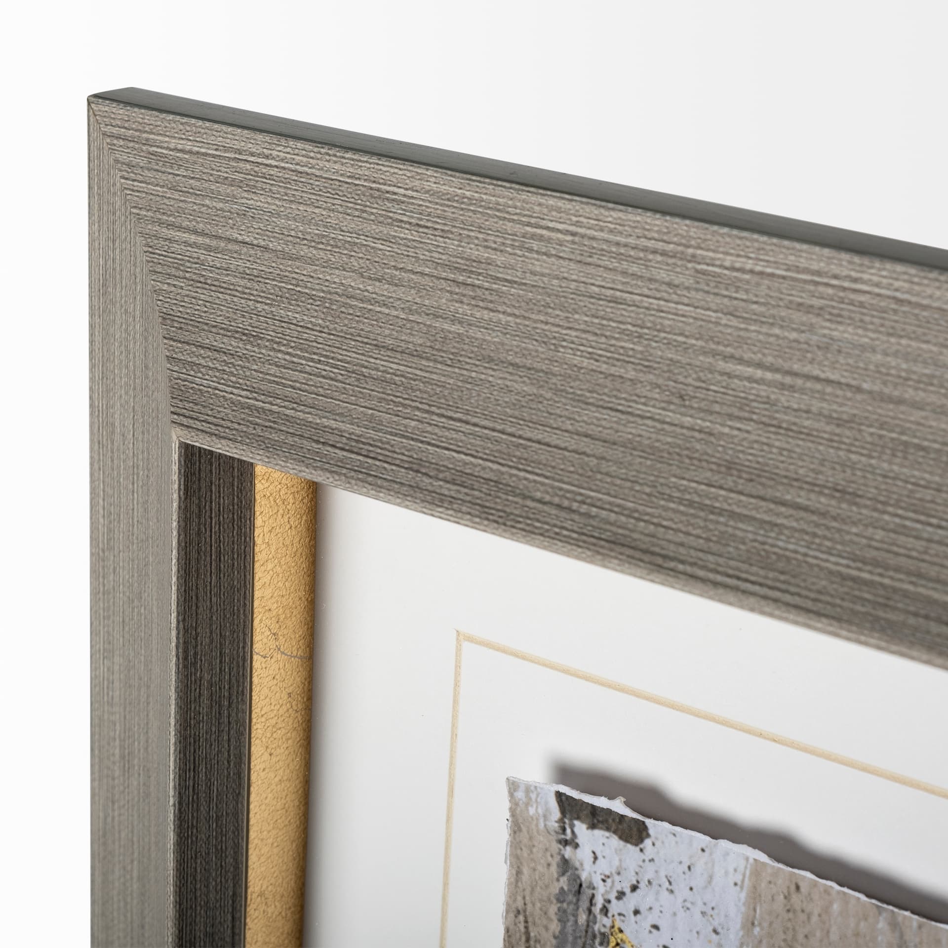 The Forest V Neutral by Mercana Studio Hand Embellished Textured Framed Art Print Matted under Glass — product photograph