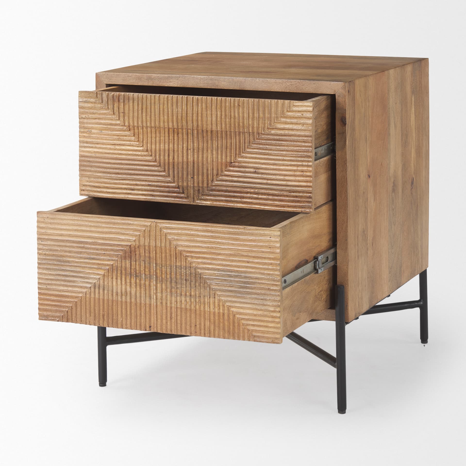 Cairo 22.0L x 22.0W x 26.0H Wood 2 Drawer Accent table — product photograph