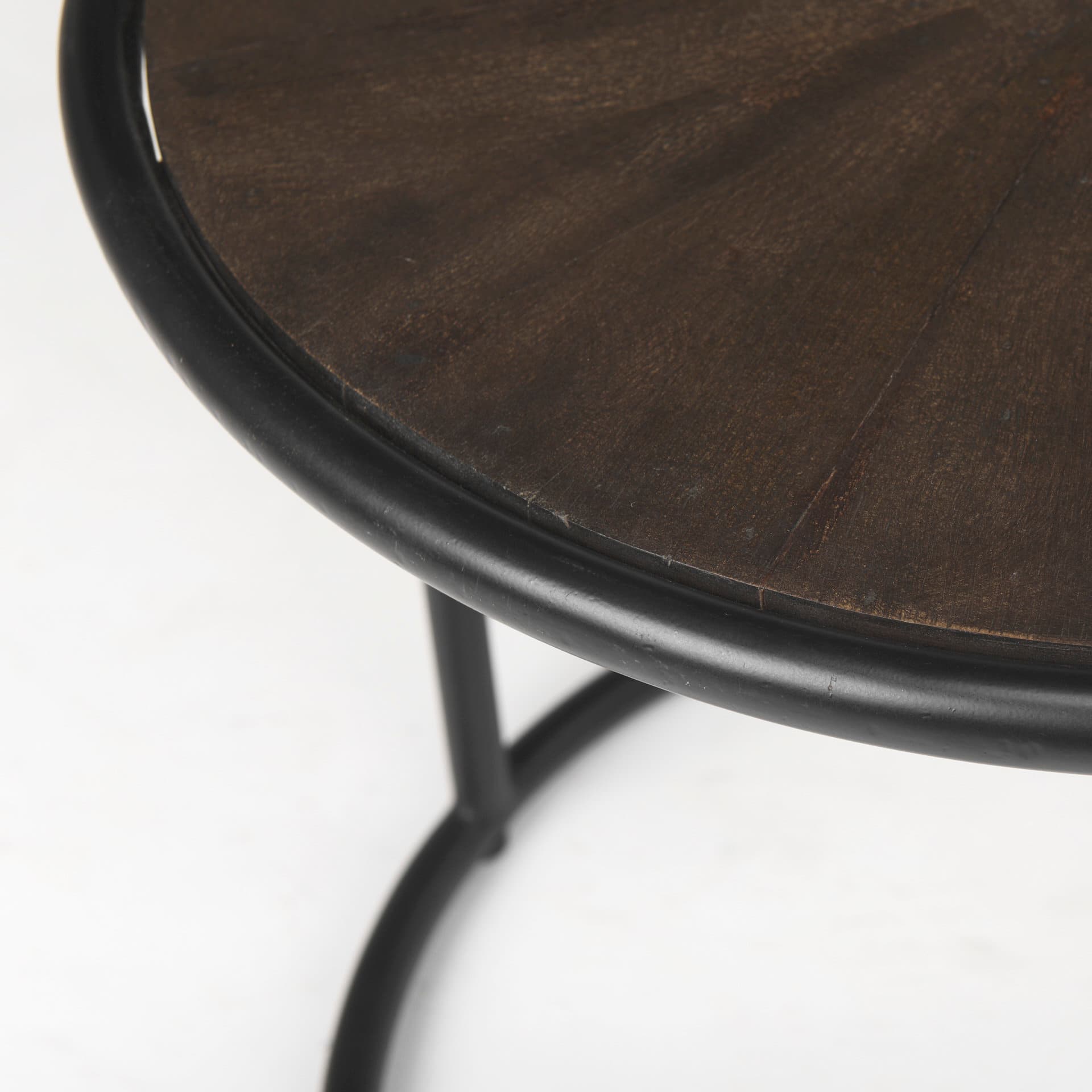 Arlo 20.5L x 20.5W x 24.4H Brown Wood W/Black Metal End Table — product photograph