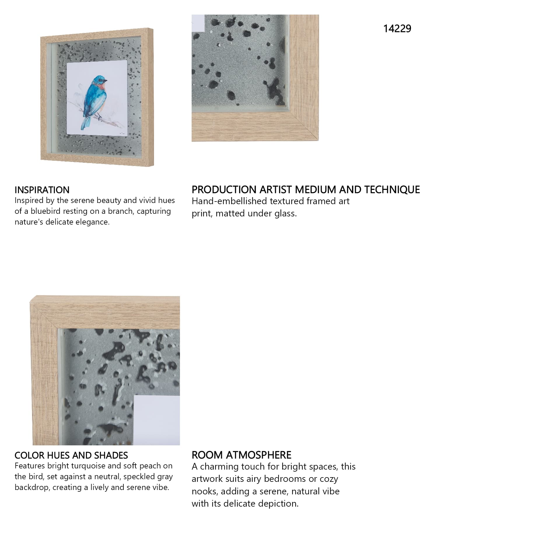 Eastern Blue II by Mercana Studio a Hand Embellished Textured Framed Art Print Matted under Glass — in a styled room
