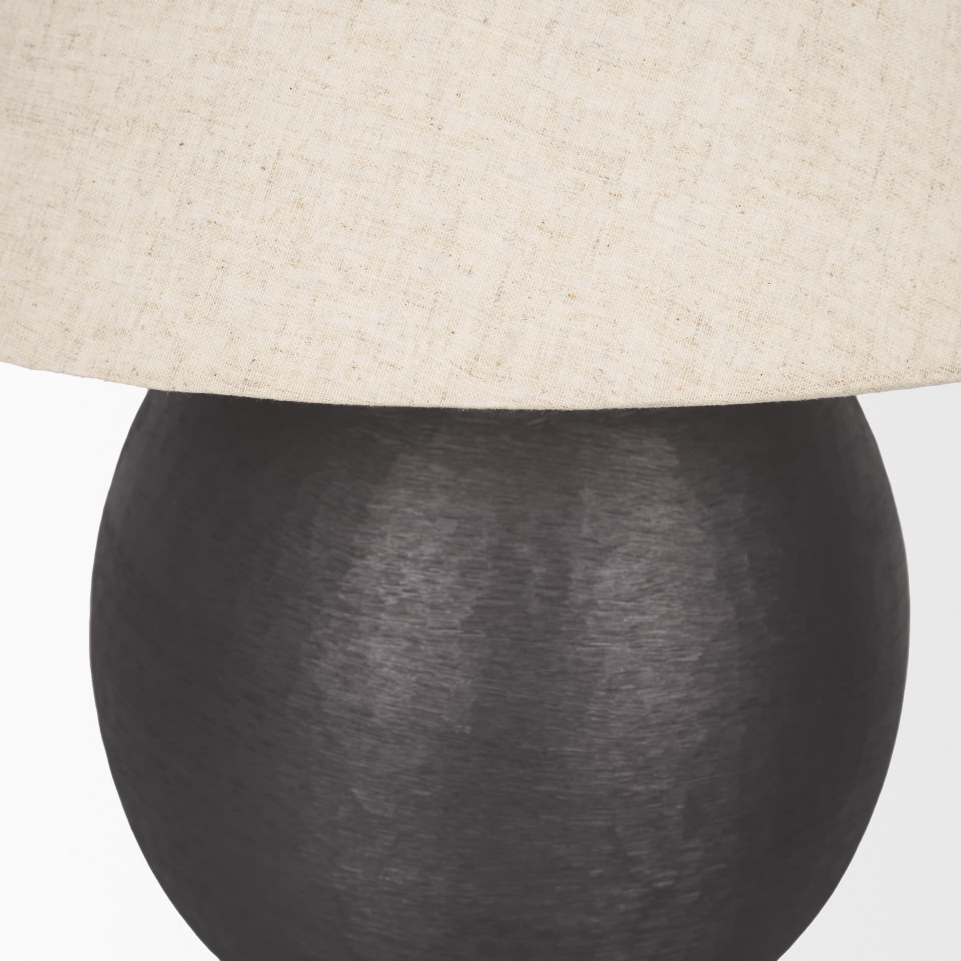 Sadiyah Black Brushed Metal w/ Beige Shade Table Lamp — product photograph