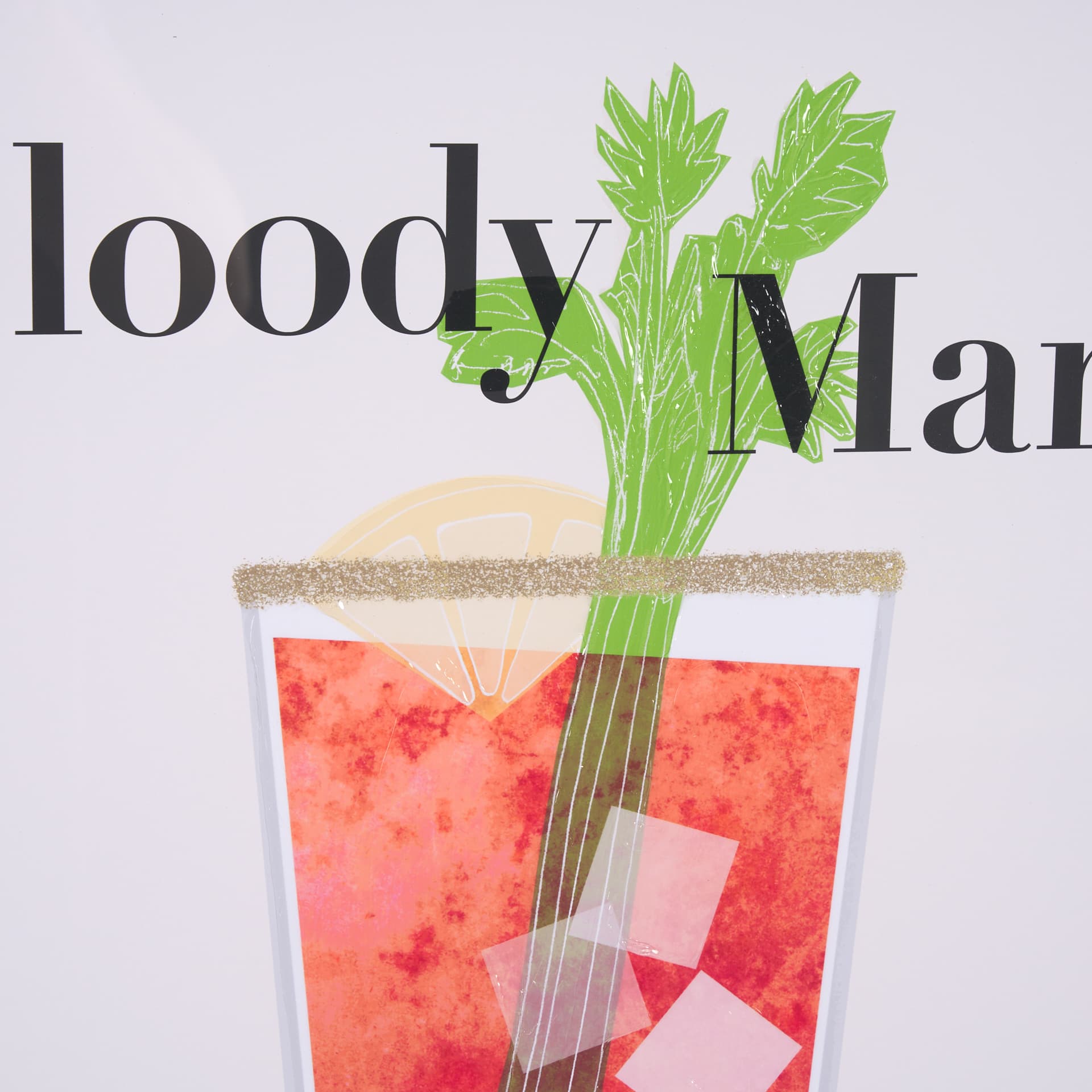 Bloody Mary by Mercana Studio a Hand Embelished Textured Framed Art Print Matted under Glass — product photograph