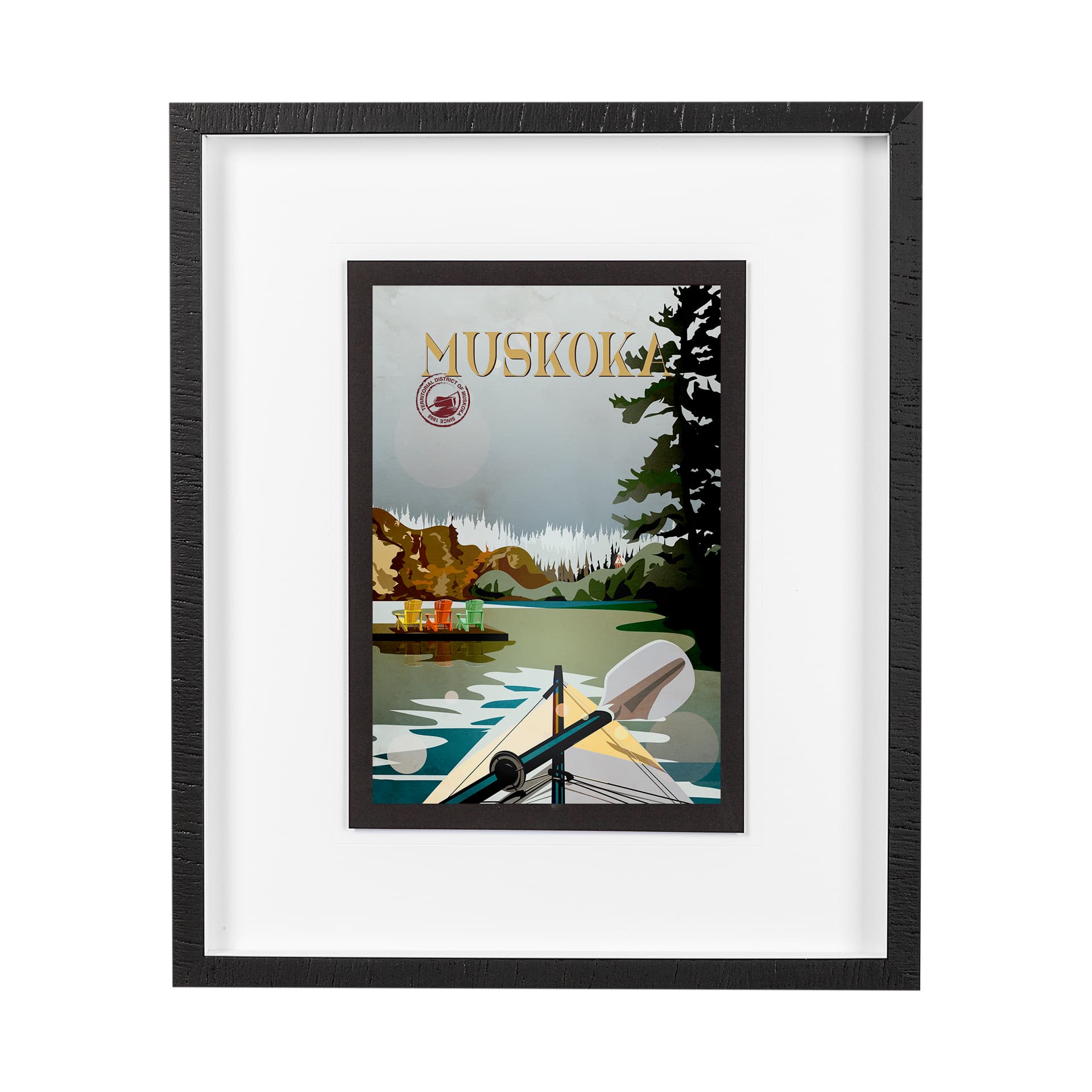 Muskoka Go Canada (M) by Merana Studio a Framed Art Print Matted under Glass — product photograph