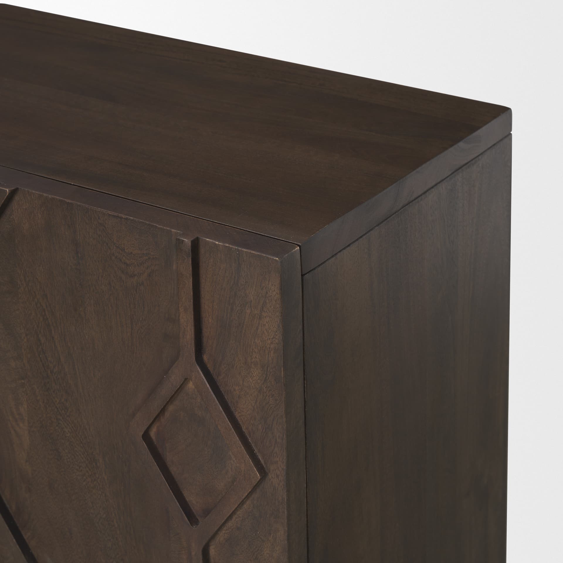 Heera Dark Brown Diamond Motif w/ Shelf Accent Cabinet — product photograph