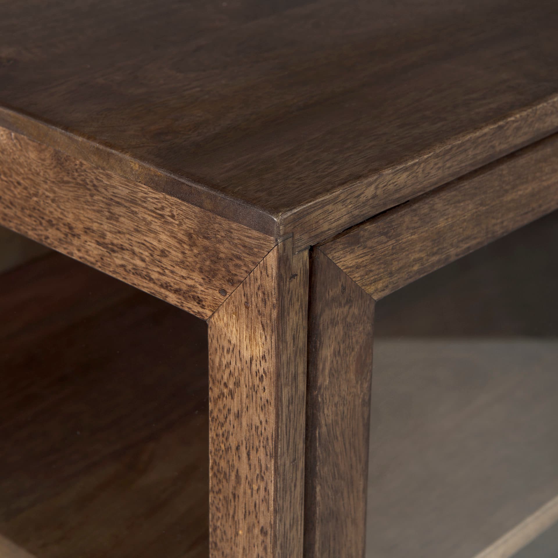 Arelius 36L x 18W x 32H Medium Brown Wood, Black Metal Base w/ 2 Glass Doors Accent Cabinet — product photograph