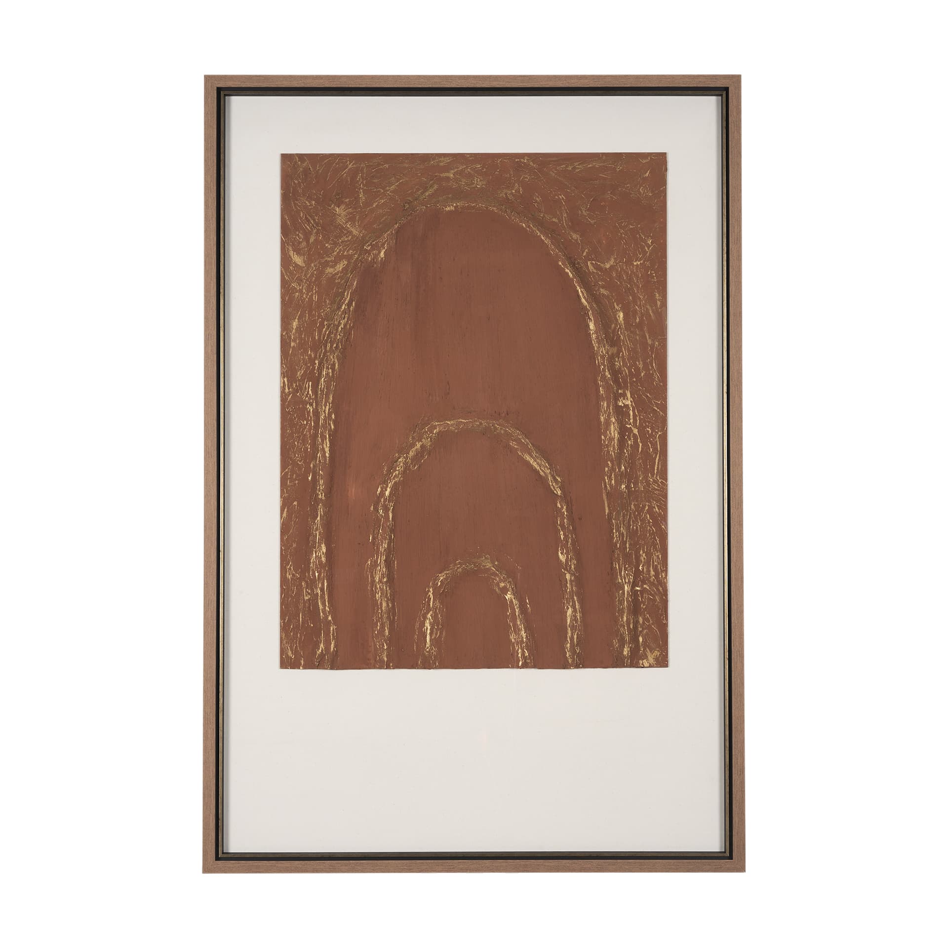 Terracotta Arches II by Studio M a handmade Original Framed 3D Textured Artwork under Glass — product photograph