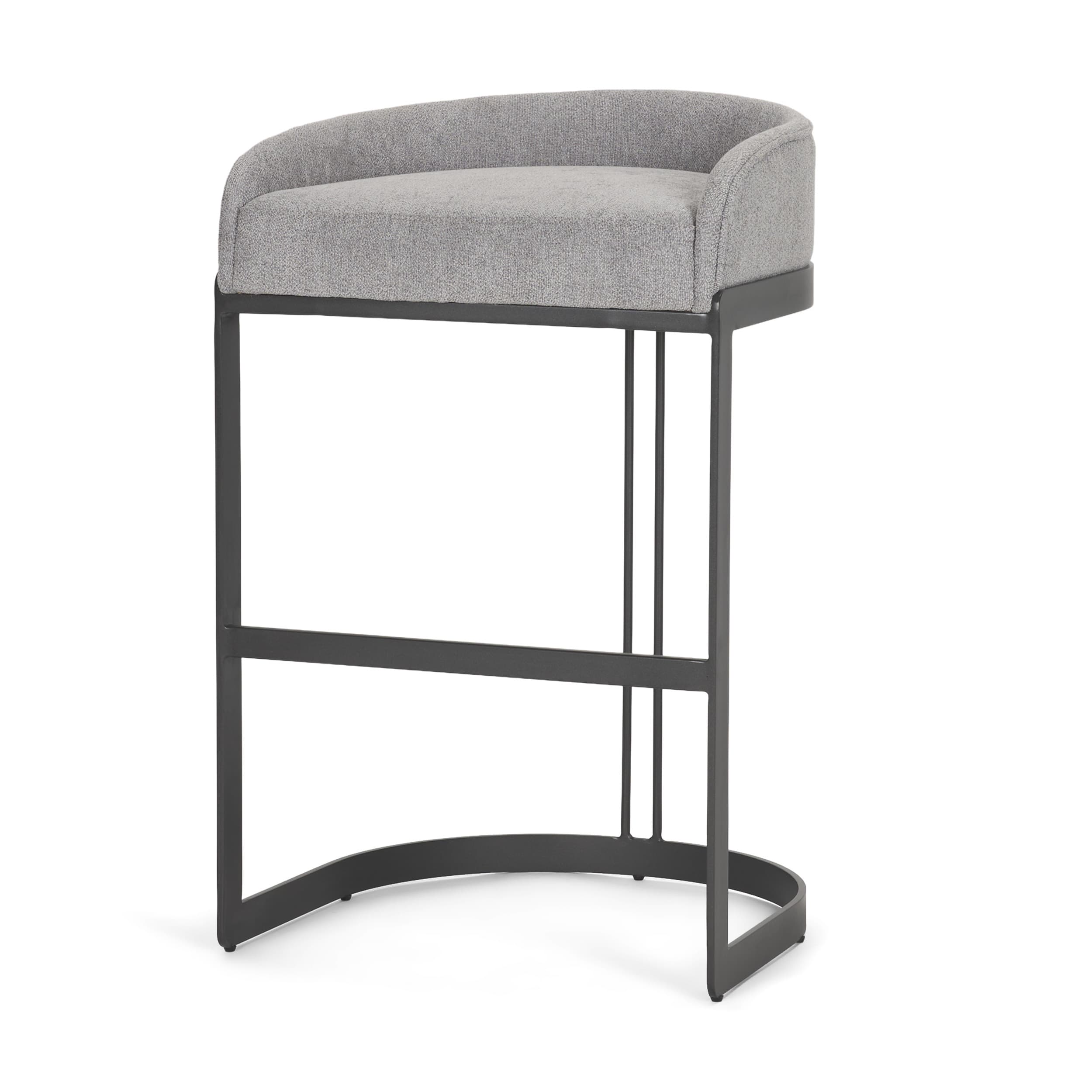 Hollyfield Low Back 32.7in Seat Counter Stool | II Gray Fabric w/ Bar — product photograph