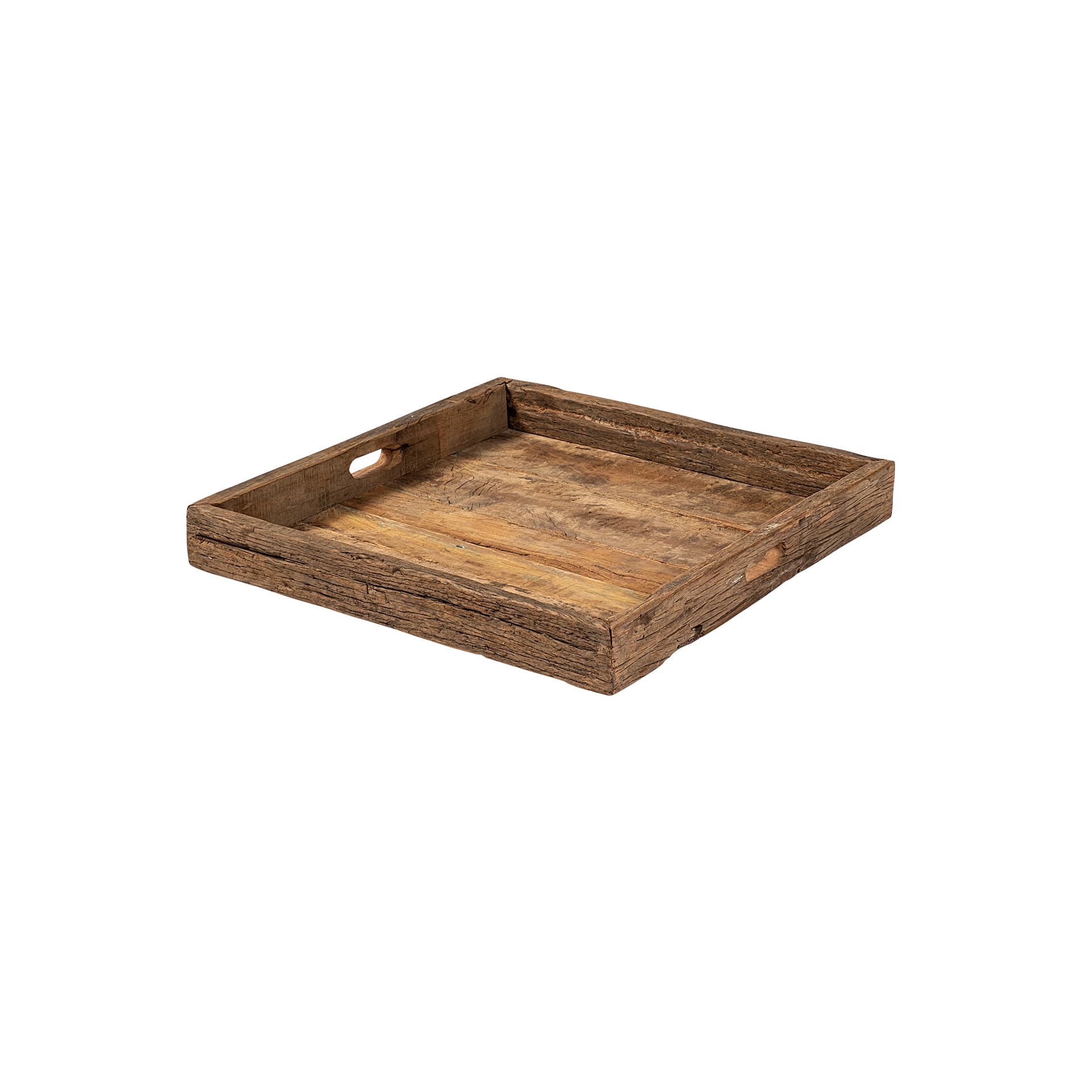 Carson (Small) 24L x 24W Brown Reclaimed Wood Tray — product photograph