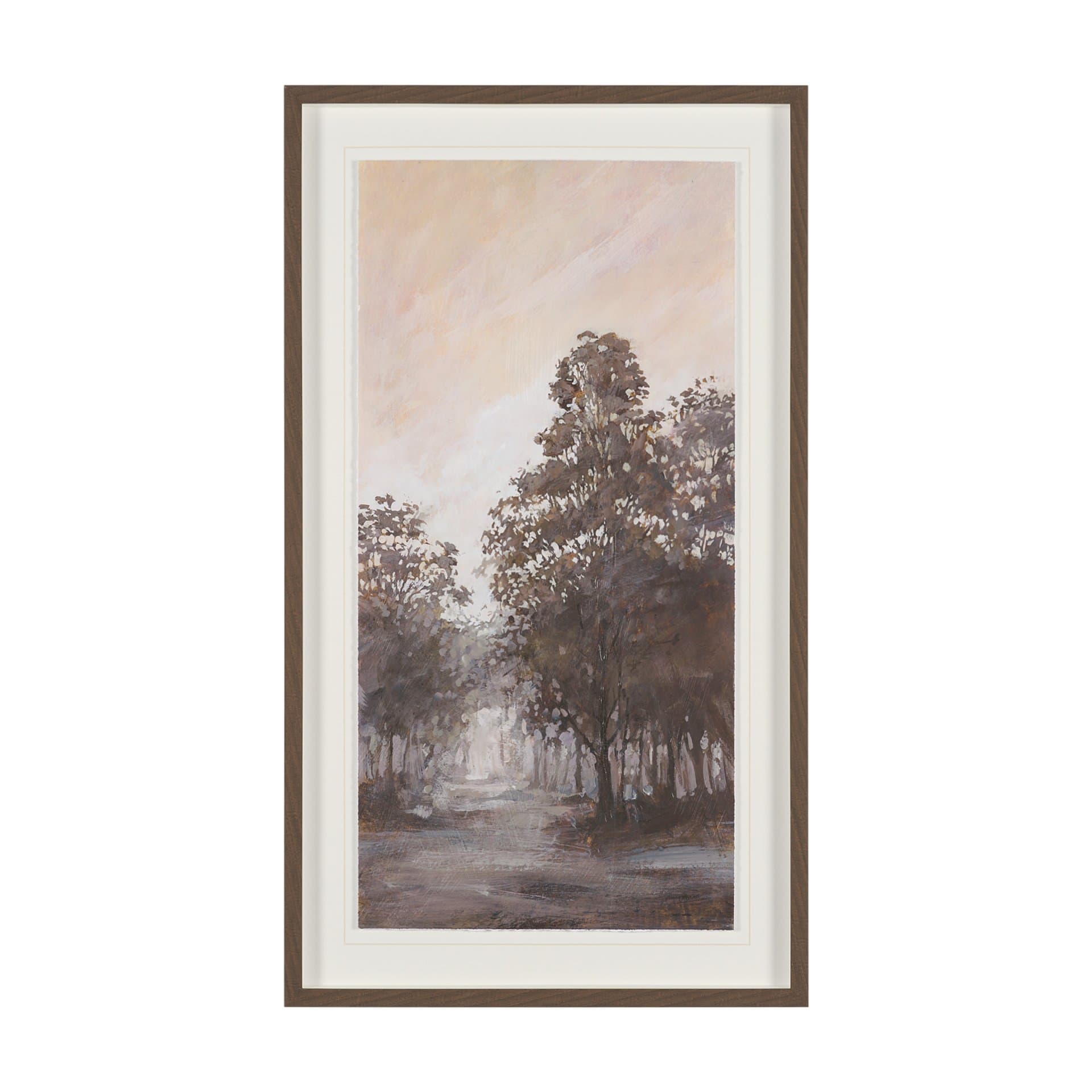 Peaceful Forest I by Mercana Studio Hand-Embellished Textured Framed Artwork Matted under Glass — product photograph
