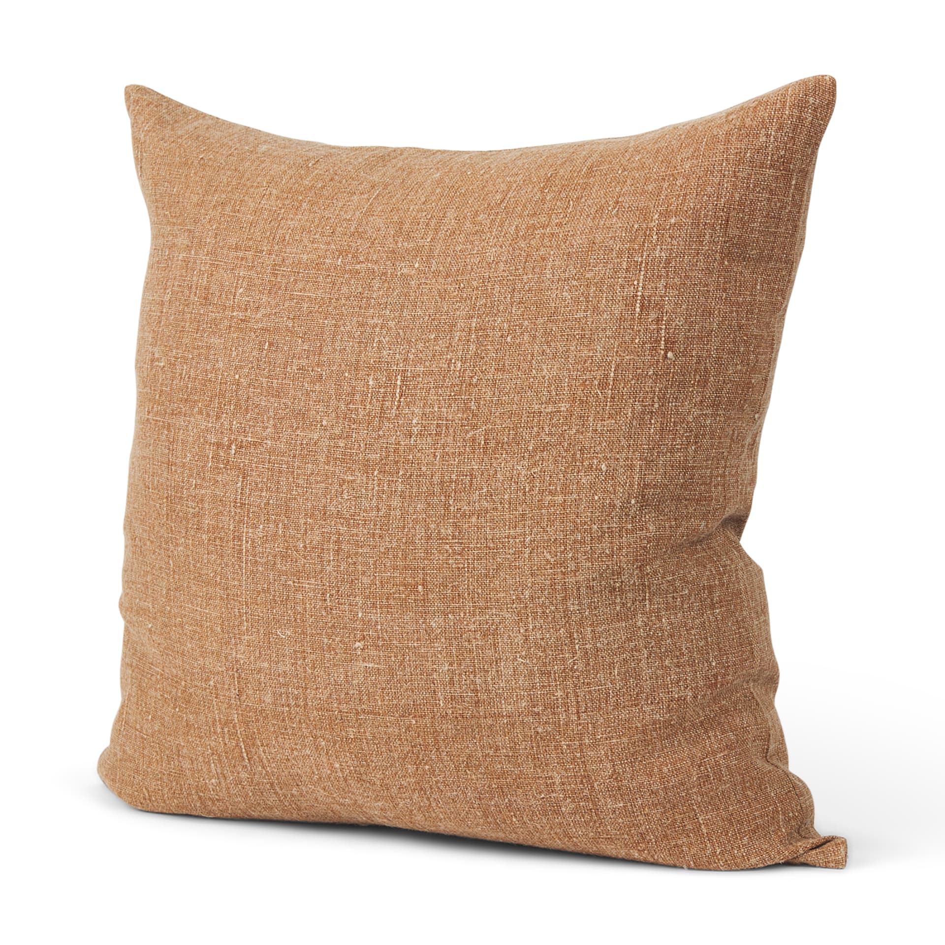 Jack 22x22 Rust Linen Square Decorative Pillow Cover w/Down Filler — product photograph