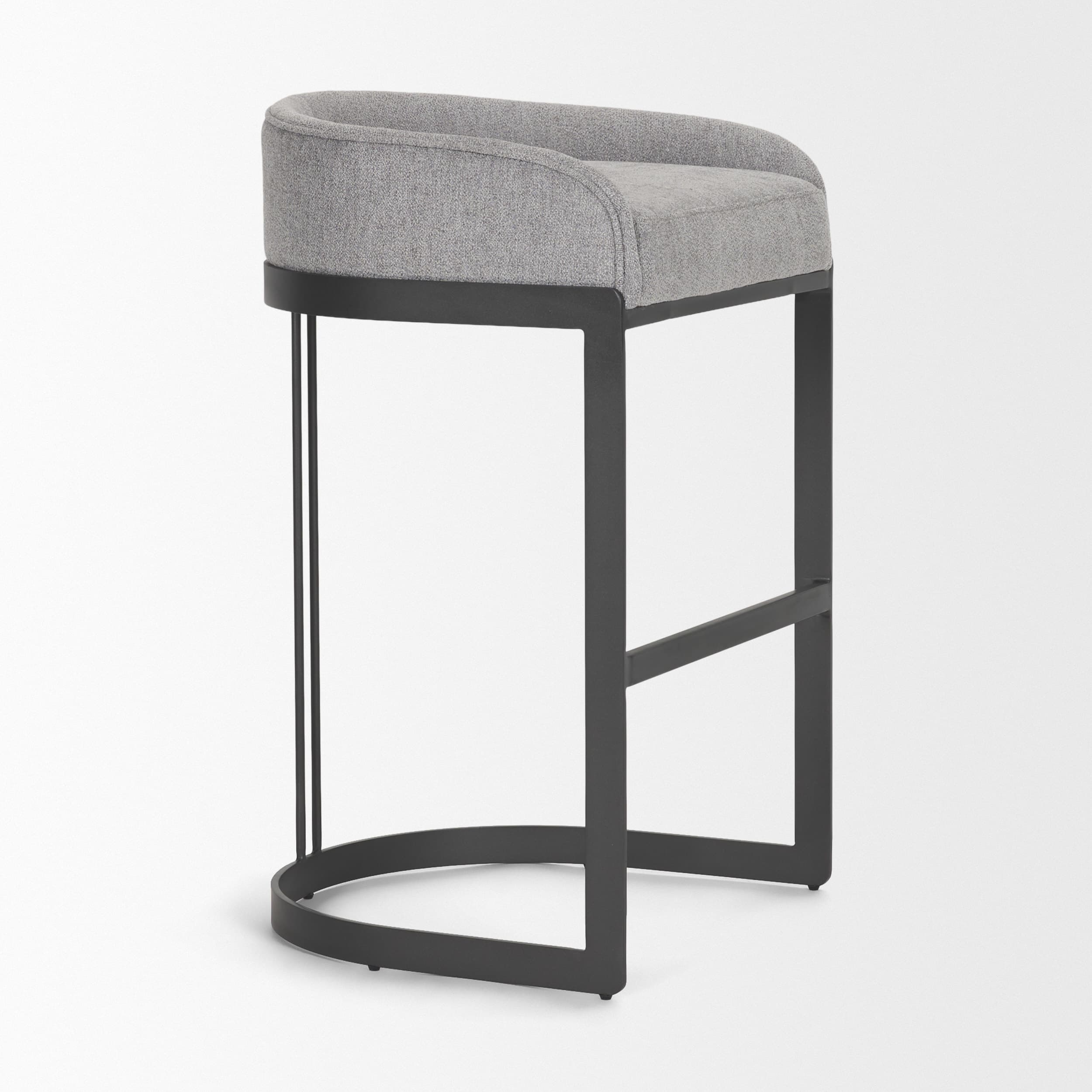 Hollyfield Low Back 32.7in Seat Counter Stool | II Gray Fabric w/ Bar — product photograph