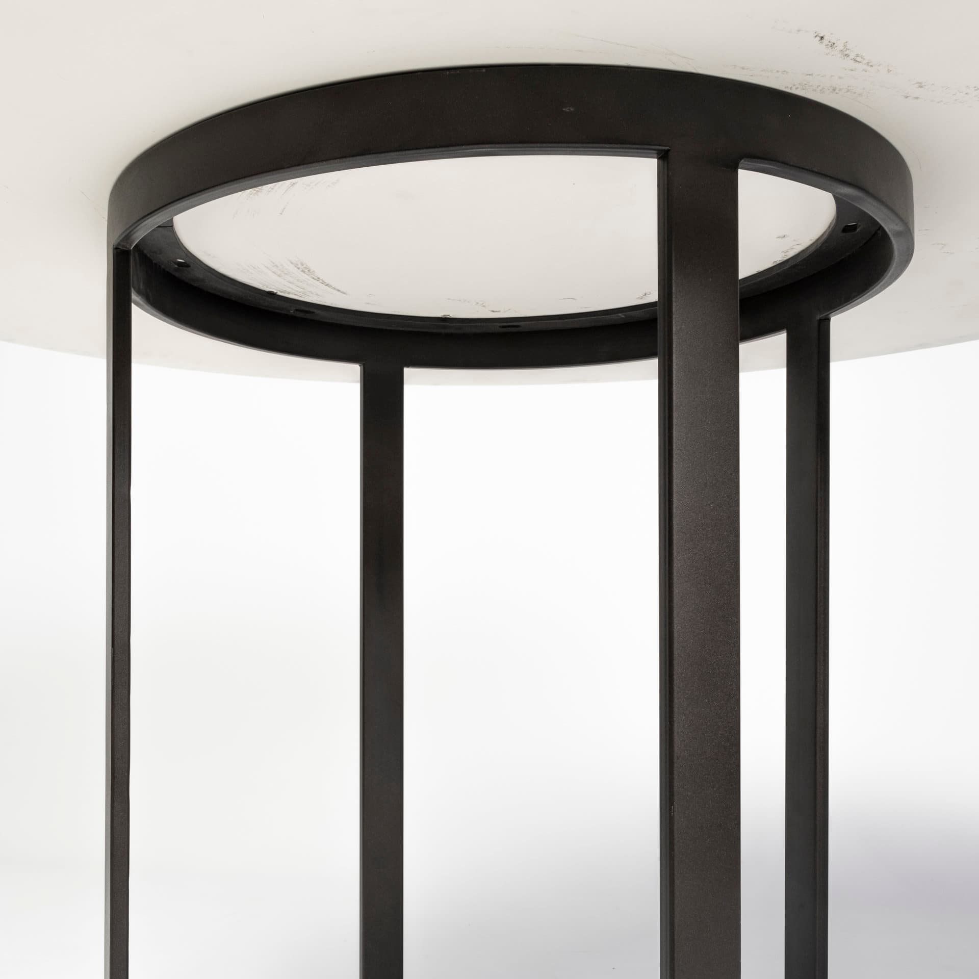 Tanner 48" Round Pedestal Dining Table | Modern | White Marble & Black Metal | Seats 4 — product photograph
