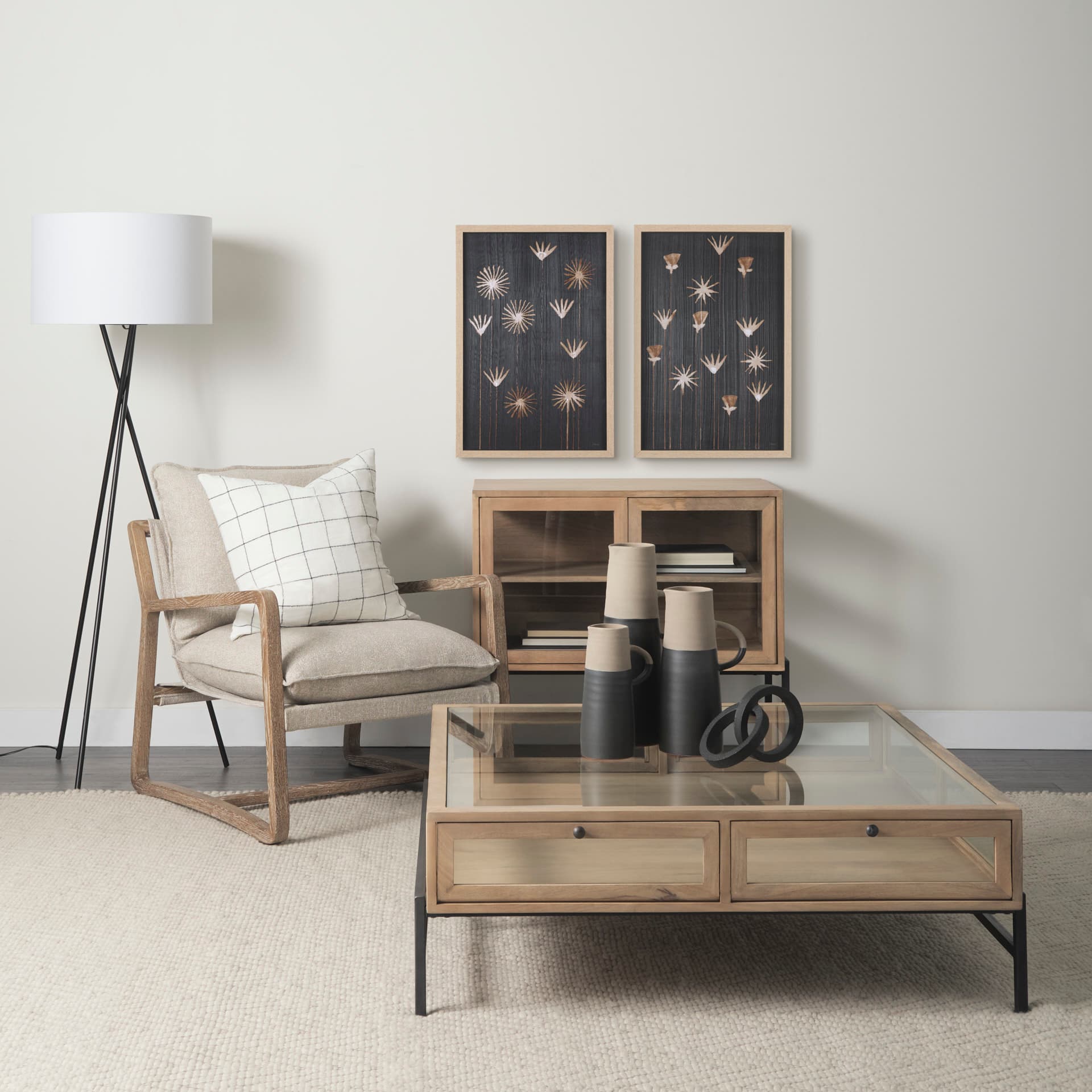 Spark II by Mercana Studio a Hand Embellished Textured Framed Art Print Matted under Glass — in a styled room