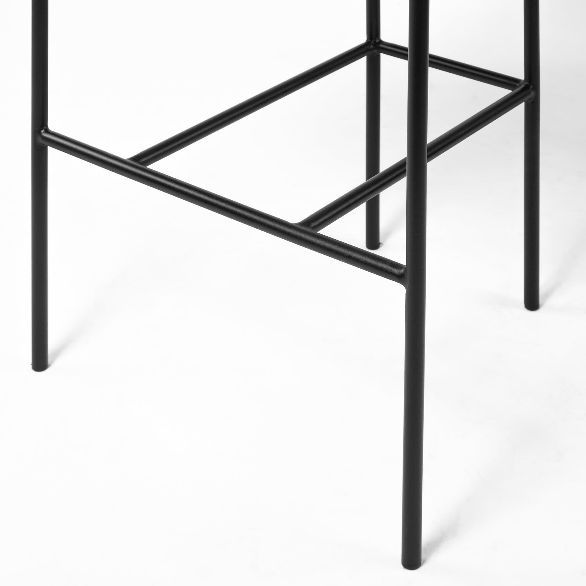 Parker Low Back 30.25in Seat Bar Stool | Gray Fabric w/ Black Metal — product photograph