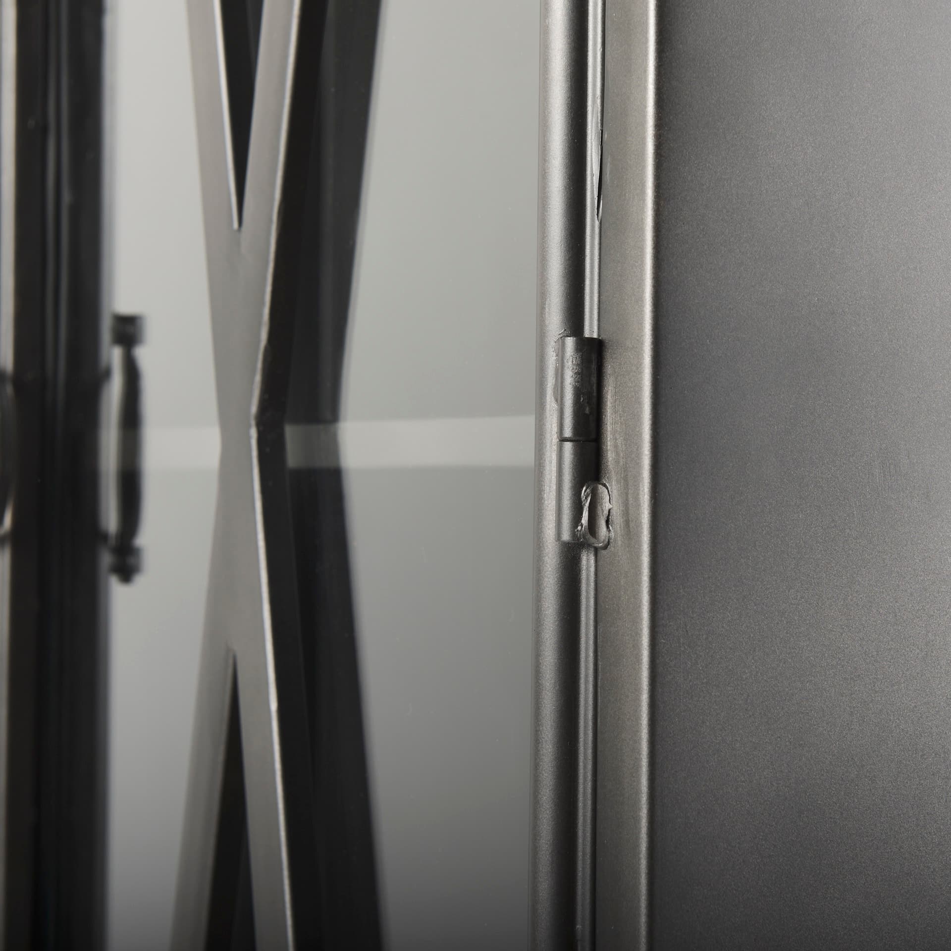Poppy II 73.8" H Black Metal With Glass Door Display Cabinet — product photograph