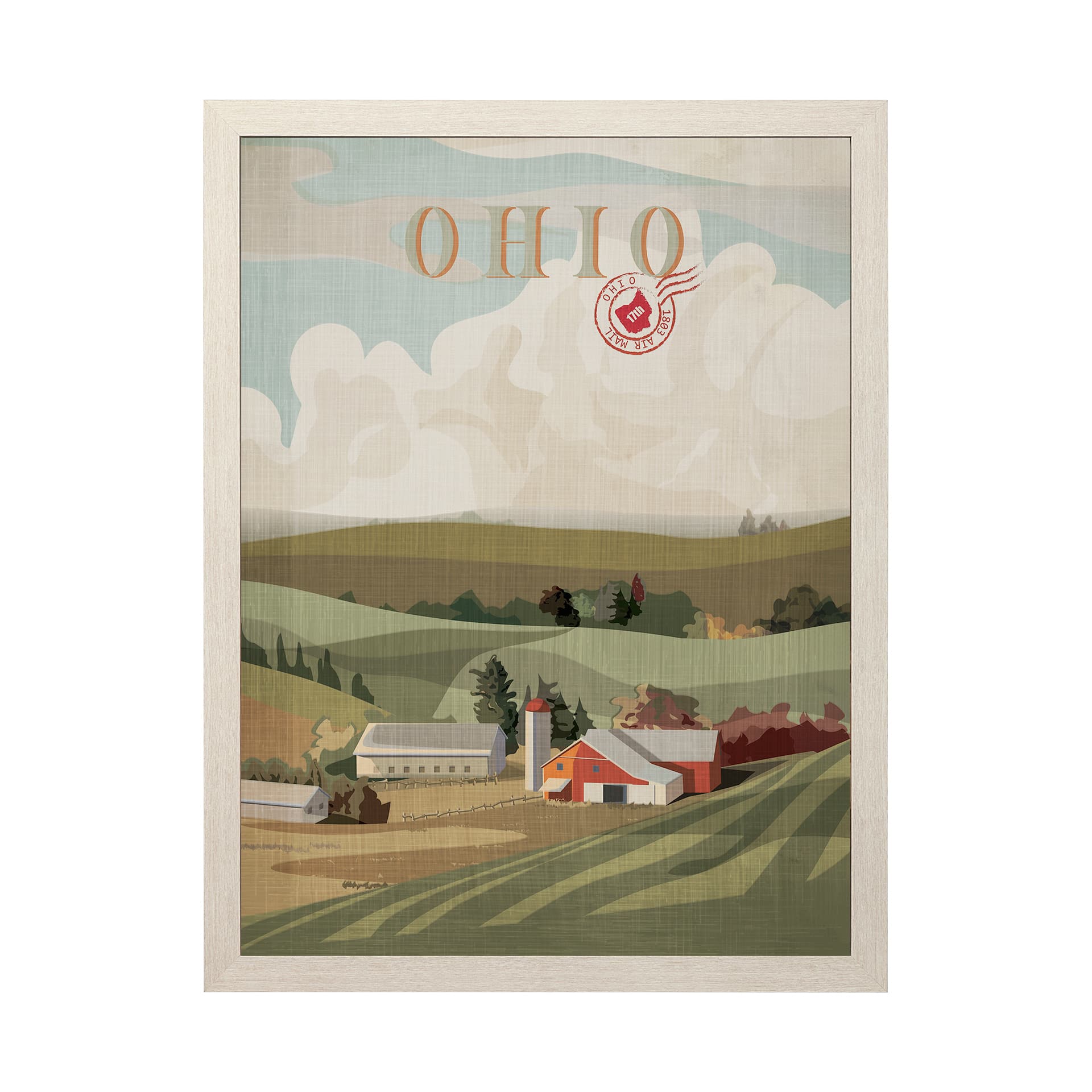Ohio Go USA (L) by Mercana Studio a Hand Embellished Decograph Framed Art Print — product photograph
