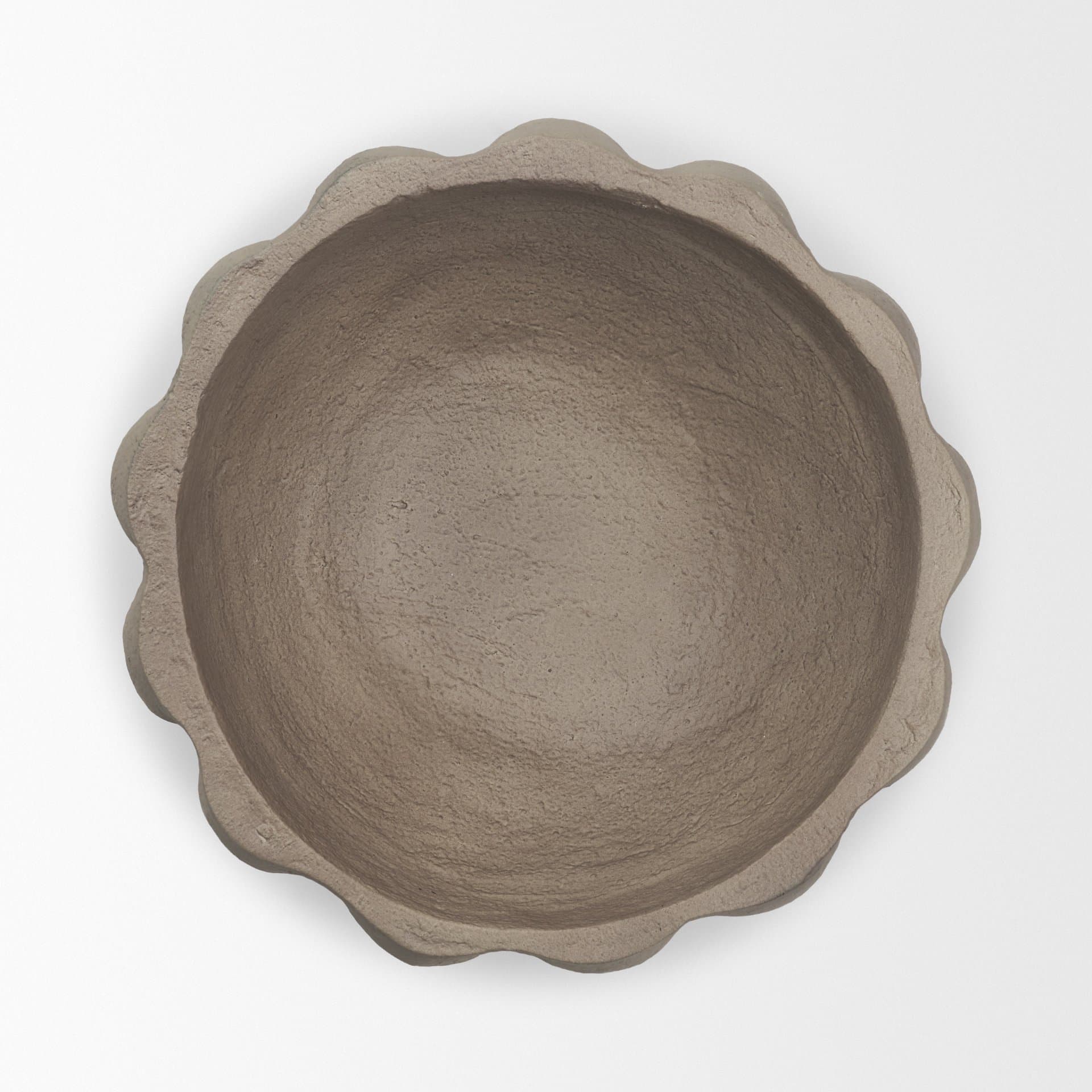 Konya Small Earthen Gray-Brown Dotted Paper Mache Centerpiece Bowl — product photograph