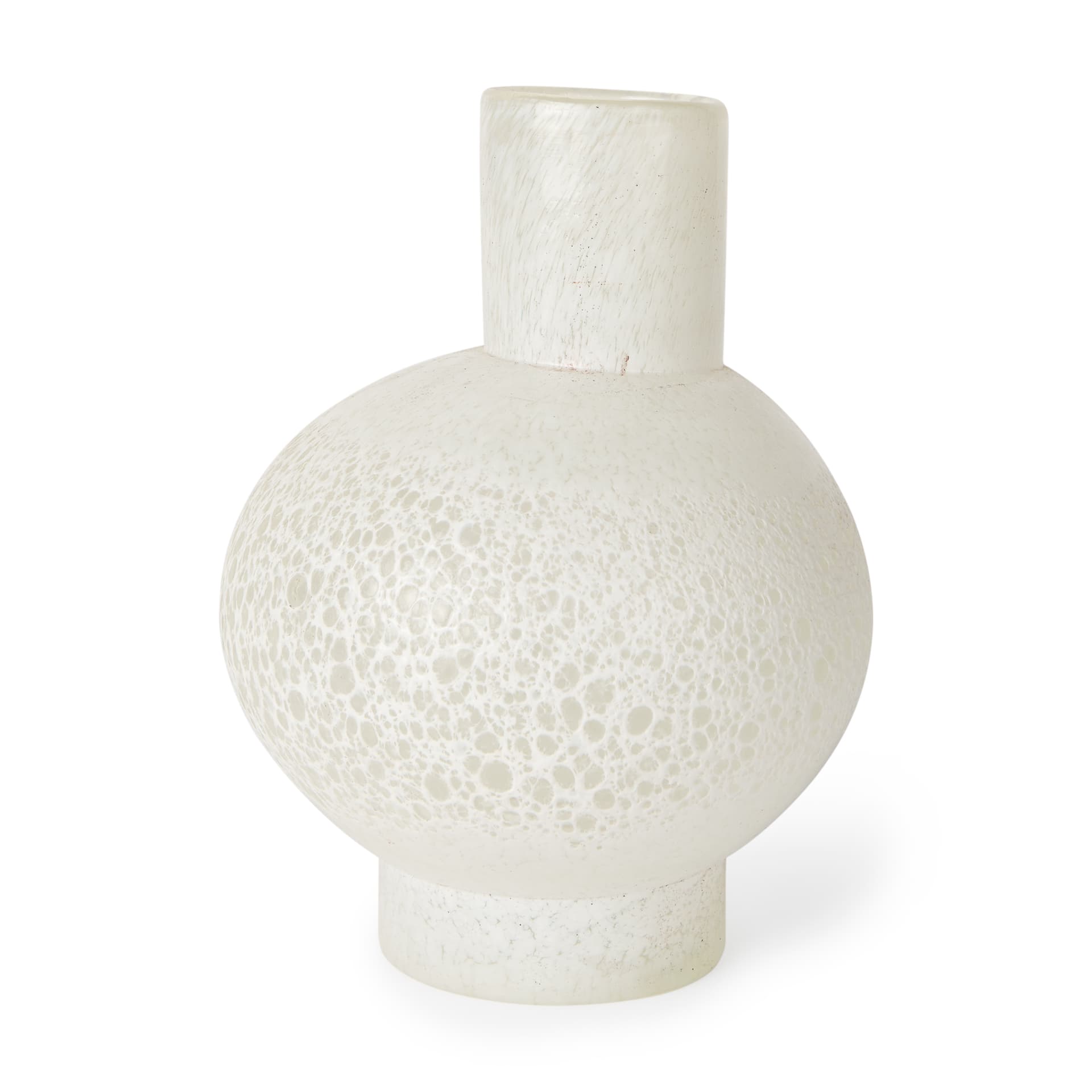 Heket Short White Glass Vase — product photograph