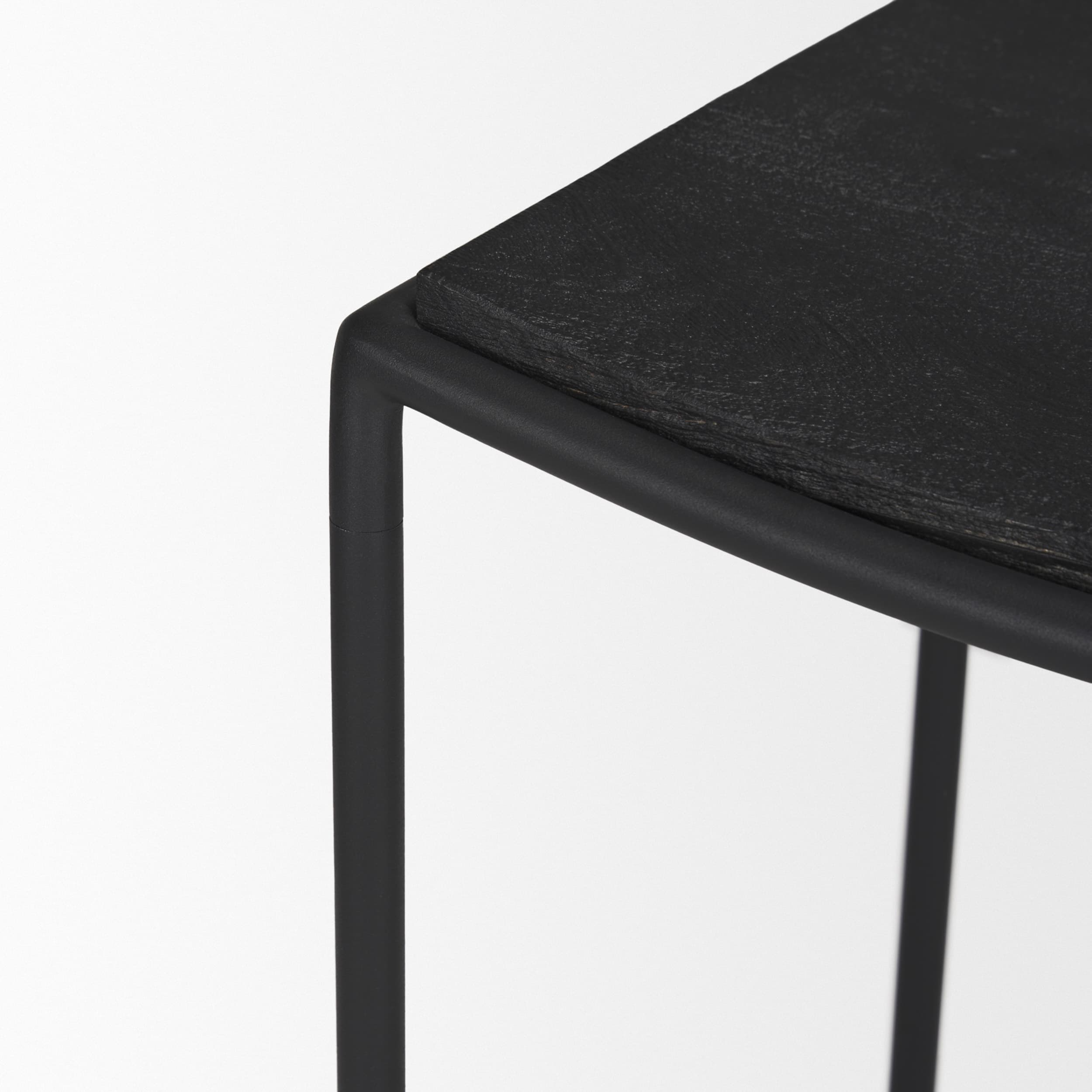 Taniel Backless 26in Seat Counter Stool | Black Wood w/ Black Metal — product photograph