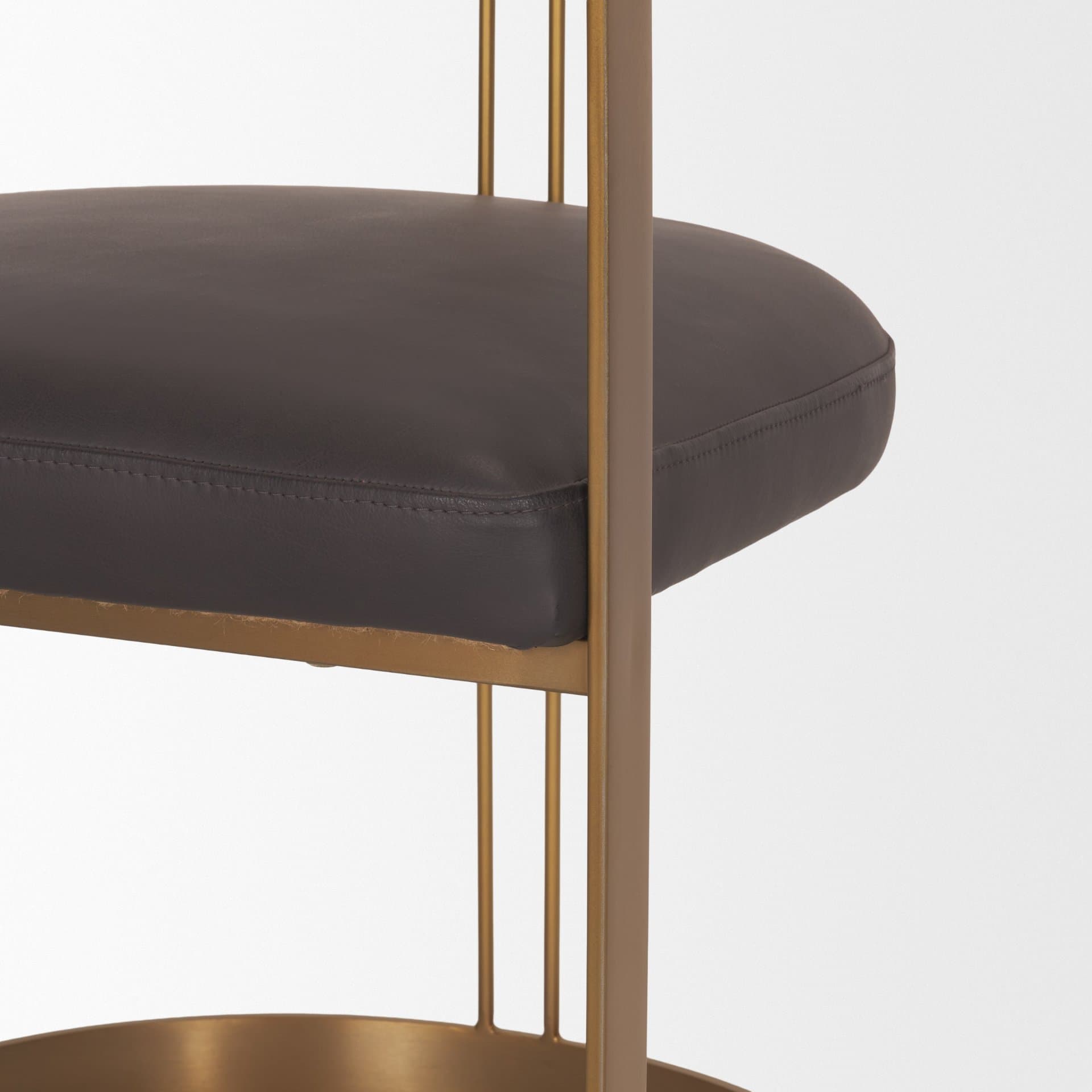 Hollyfield Curved Back Dining Side Chair | Leather w/ Iron — product photograph