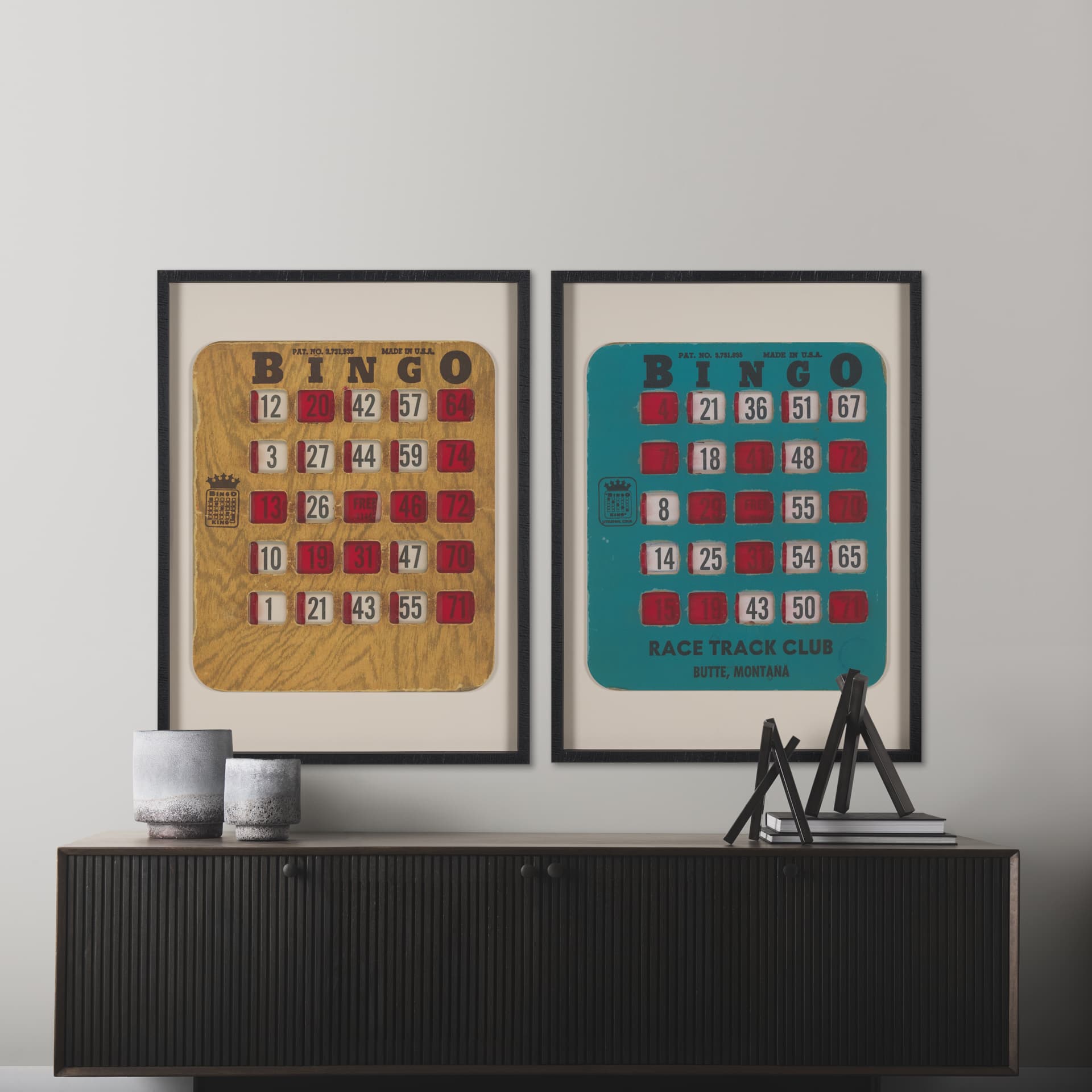 Chasing Numbers II by Zap Studio a Framed Art Print Matted under Glass — in a styled room
