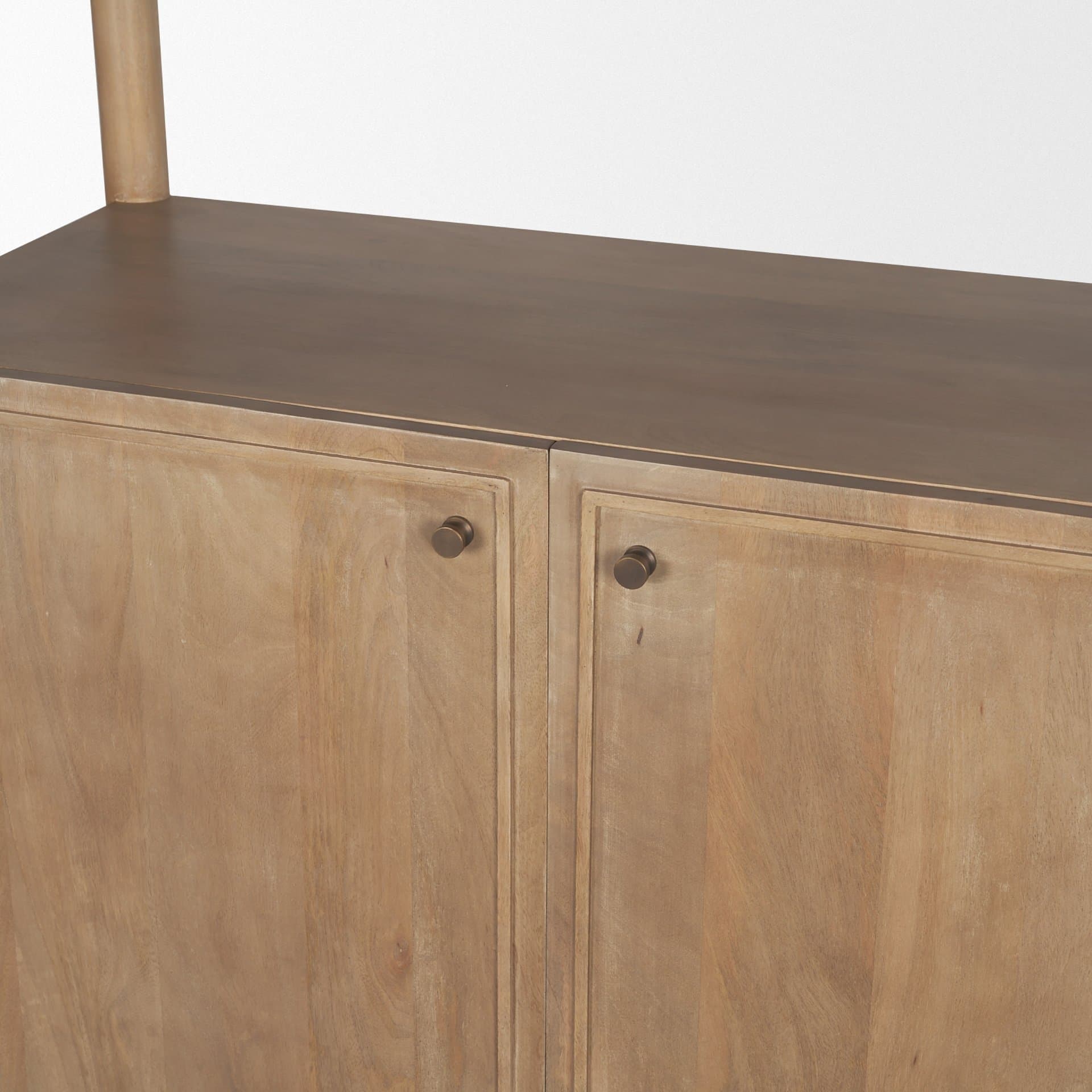 Phil Light Brown Wood 2 Door 3 Shelves Open Shelving Unit — product photograph