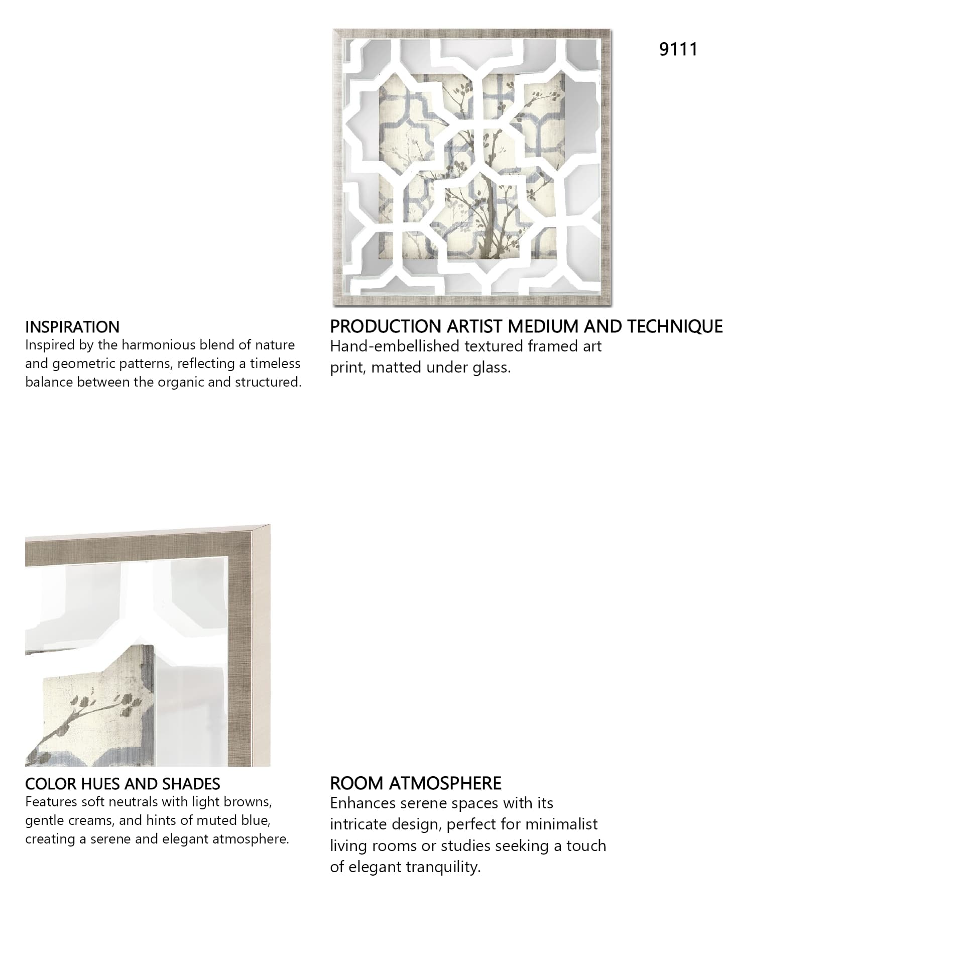 Silhouette & Pattern VI (MC) Jennifer Goldberger Hand Embelished Framed Art Print Matted under Glass — in a styled room
