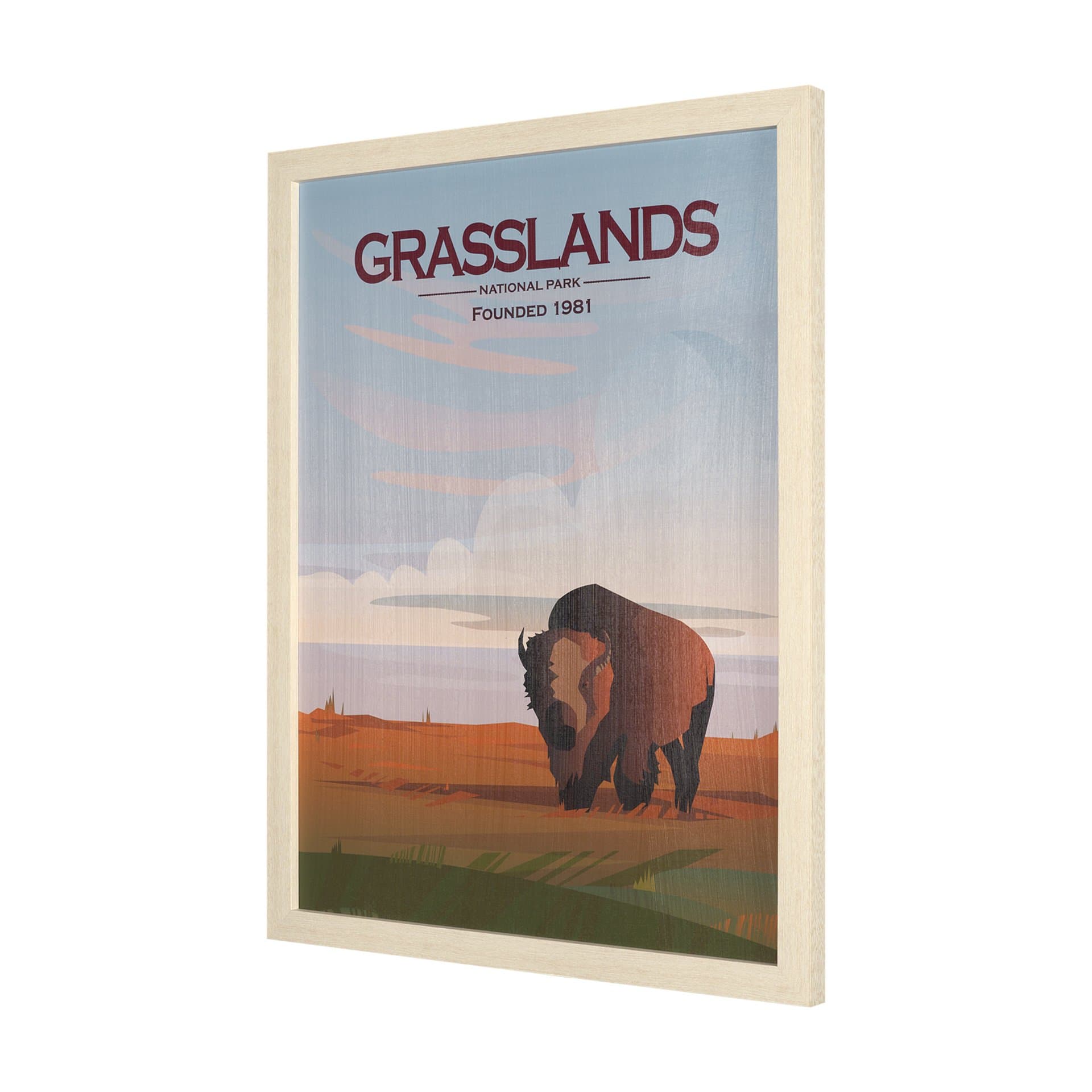 Grasslands GO (L) by Mercana Studio a Hand Embellished Decograph Framed Art Print — product photograph
