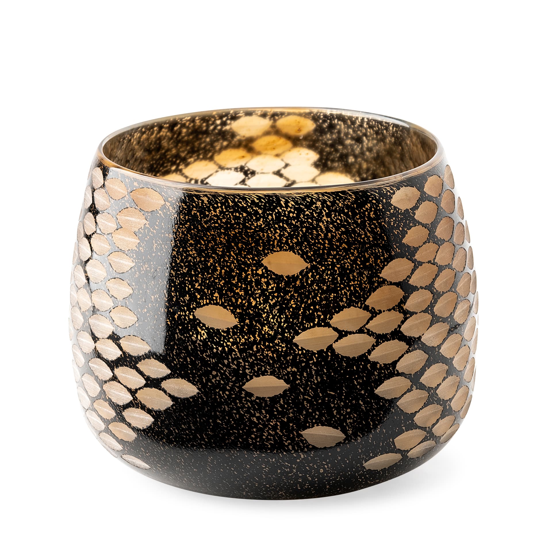 Mojave Small Black and Gold Detail Glass Vase — product photograph