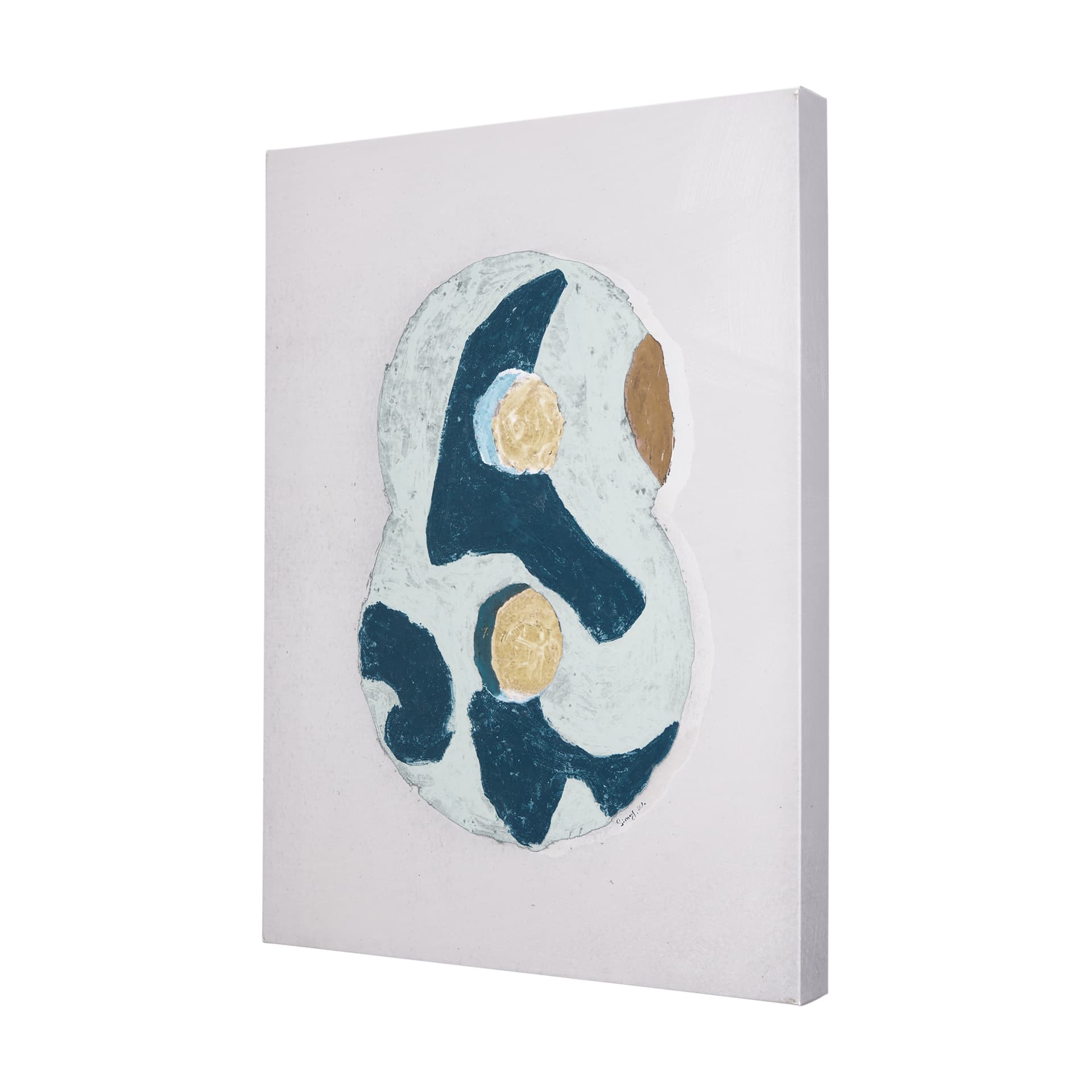 Numbers VIII by Mercana Studio a Hand Embellished Textured Canvas — product photograph