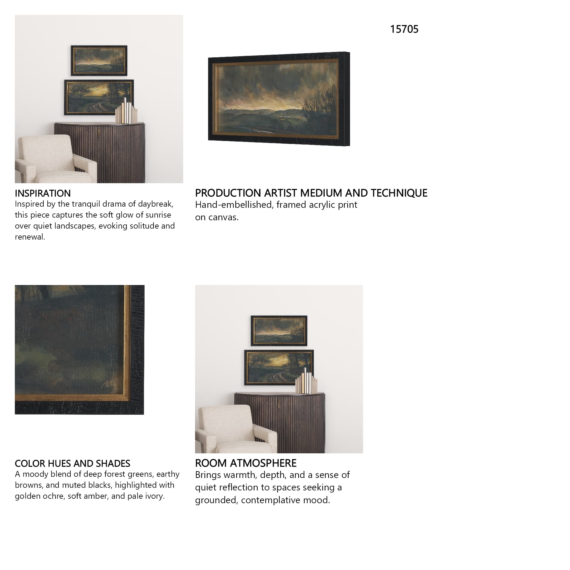 Dawns Light (Set of 2) by Mercana Studio a Hand Embellished Framed Art Print — in a styled room